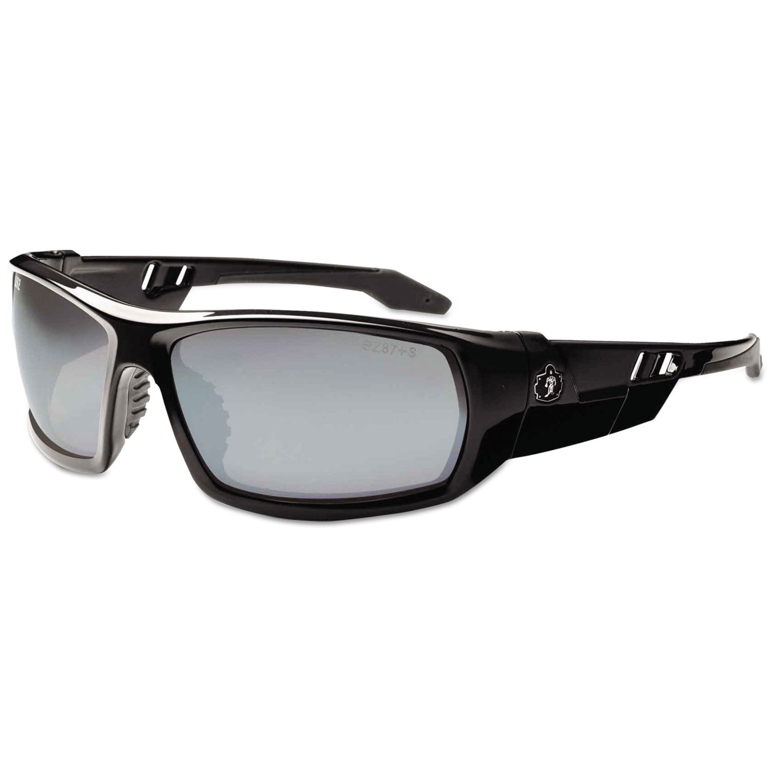 Skullerz Odin Safety Glasses, Black Frame/Silver Lens, Nylon/Polycarb