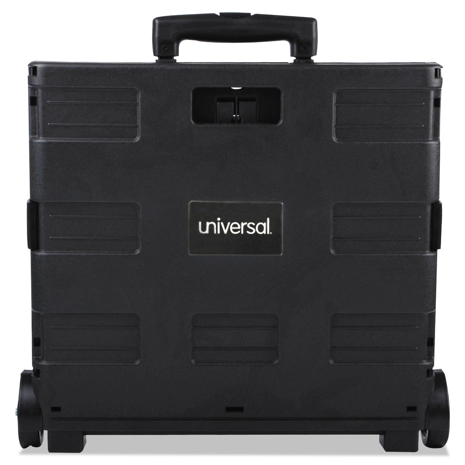 Universal® Collapsible Mobile Storage Crate, Plastic, 18.25 x 15 x 18.25 to 39.37, Black