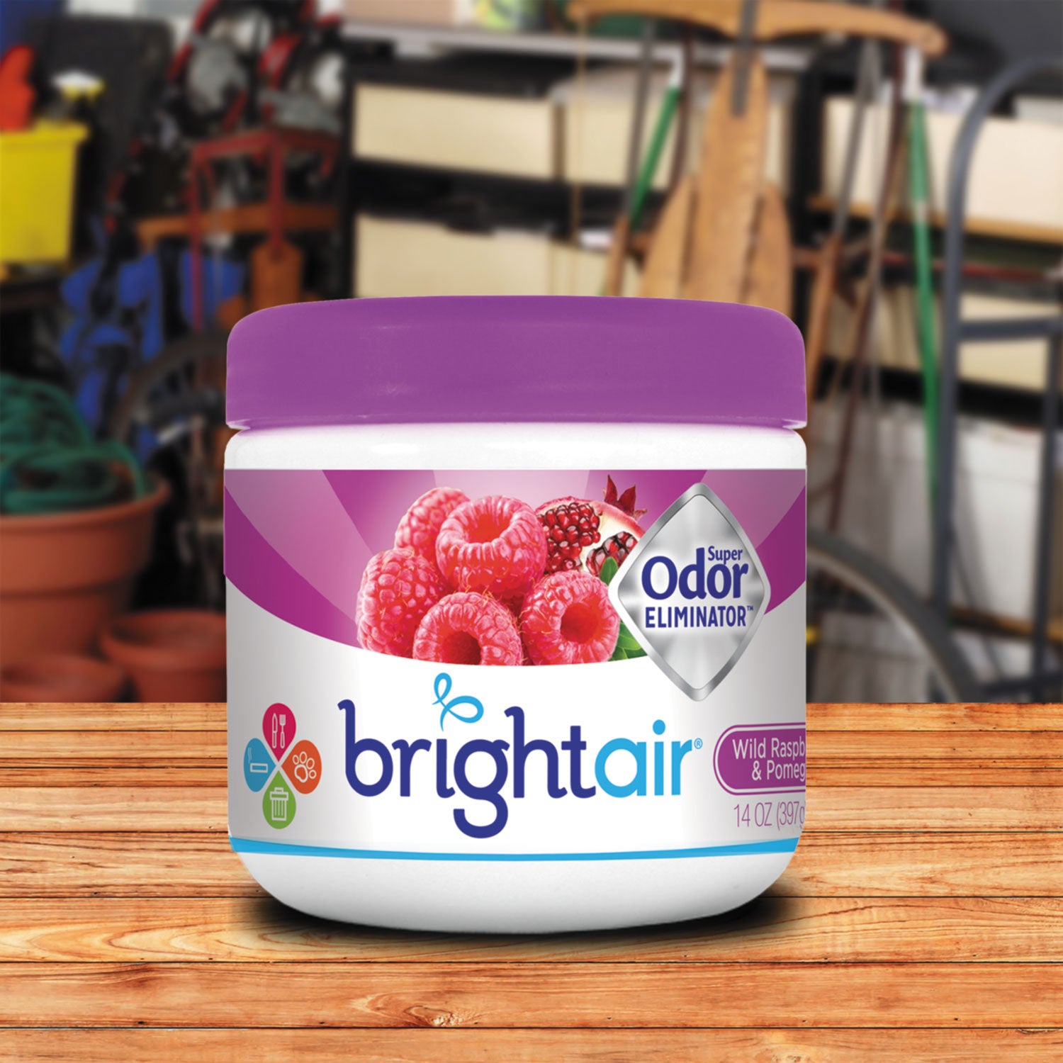 Super Odor Eliminator, Wild Raspberry and Pomegranate, 14 oz Jar BRIGHT Air® Flipcost