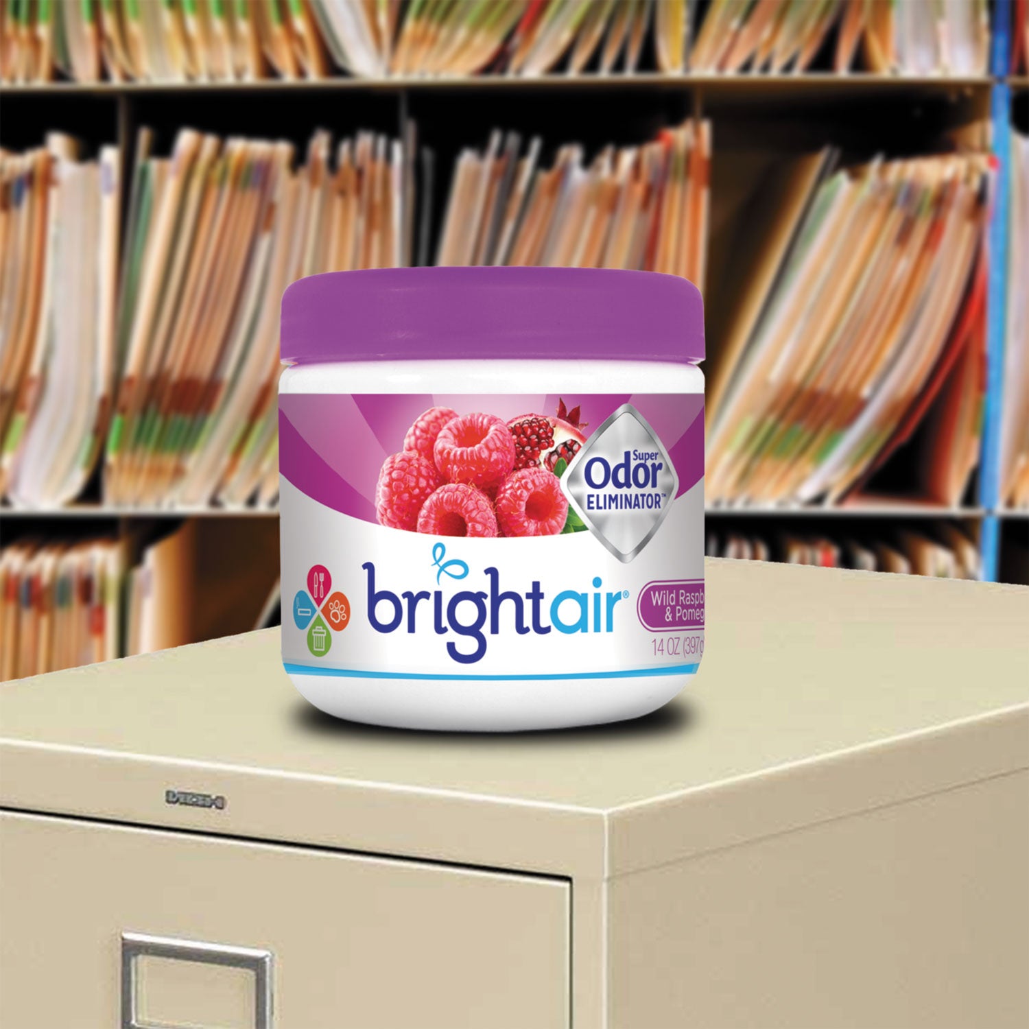 Super Odor Eliminator, Wild Raspberry and Pomegranate, 14 oz Jar BRIGHT Air® Flipcost