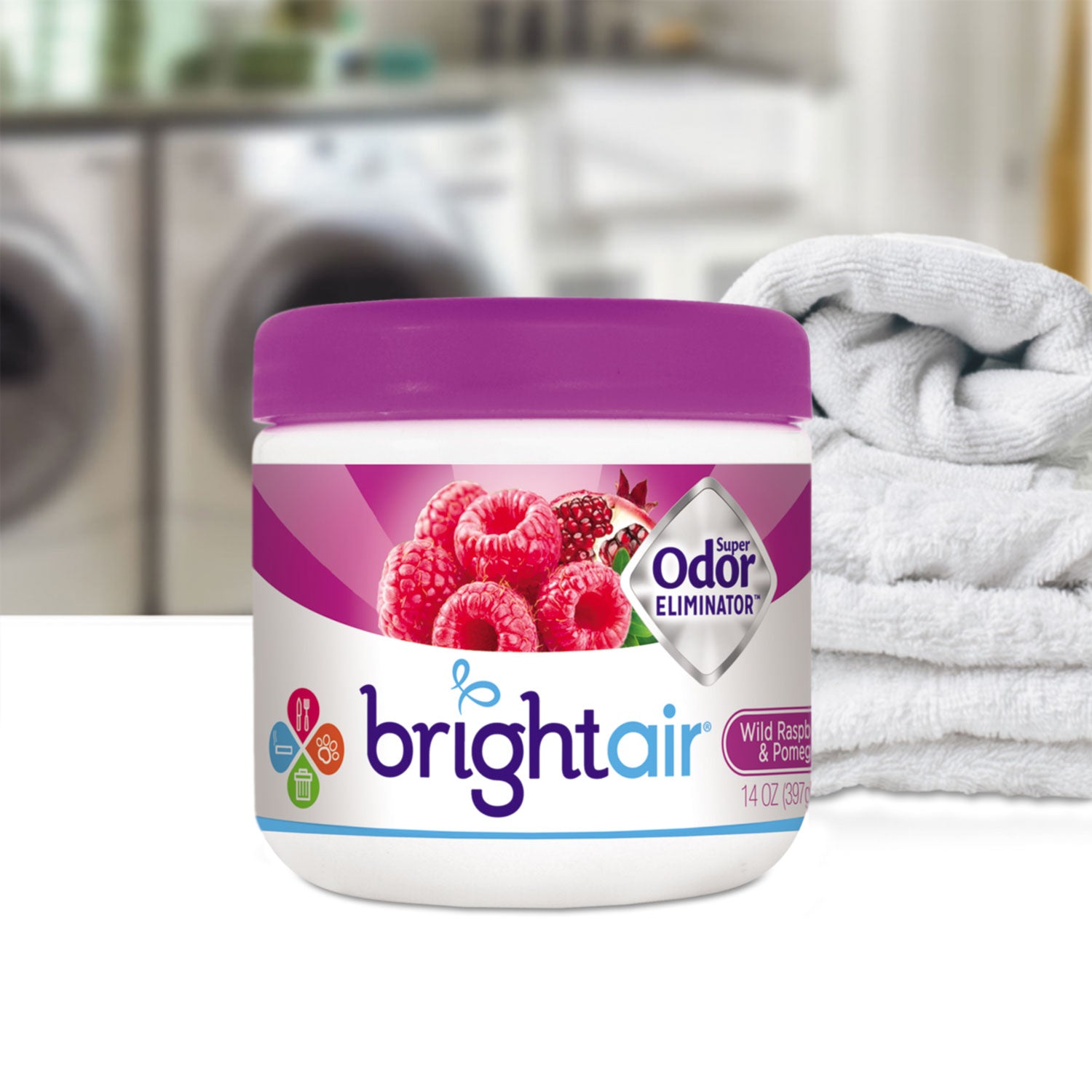 Super Odor Eliminator, Wild Raspberry and Pomegranate, 14 oz Jar BRIGHT Air® Flipcost