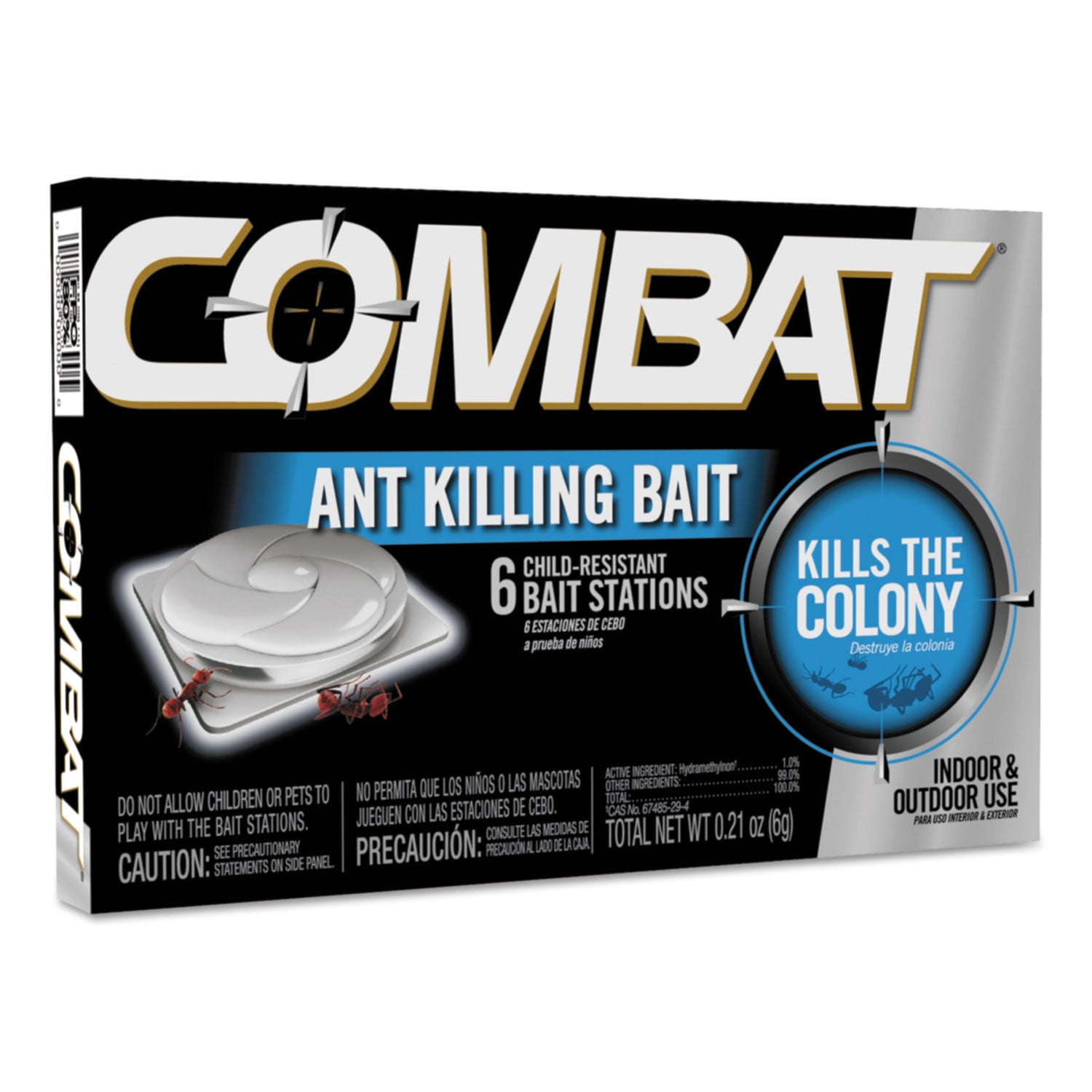 Combat Ant Killing System, Child-Resistant, Kills Queen and Colony, 6/Box, 12 Boxes/Carton