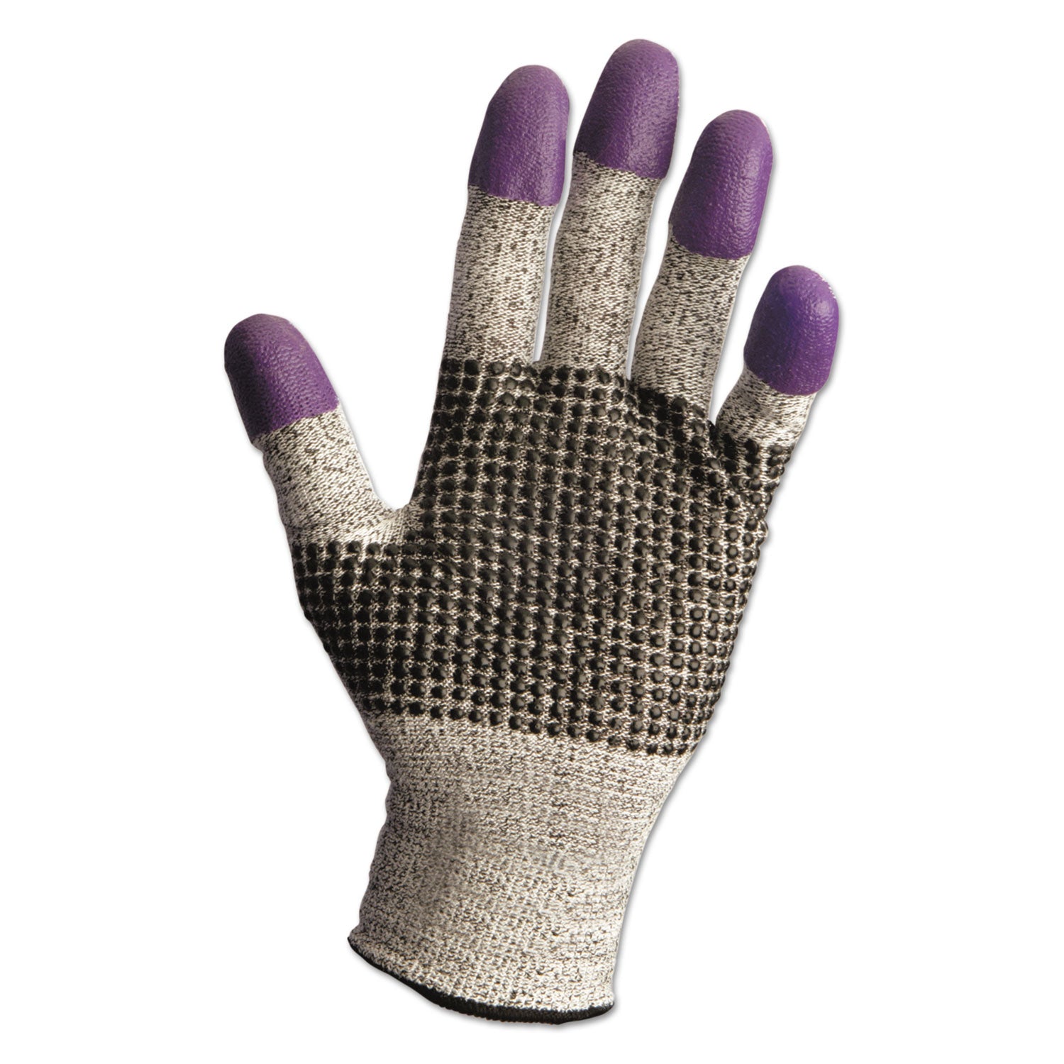 G60 Purple Nitrile Gloves, 230 mm Length, Medium/Size 8, Black/White, Pair