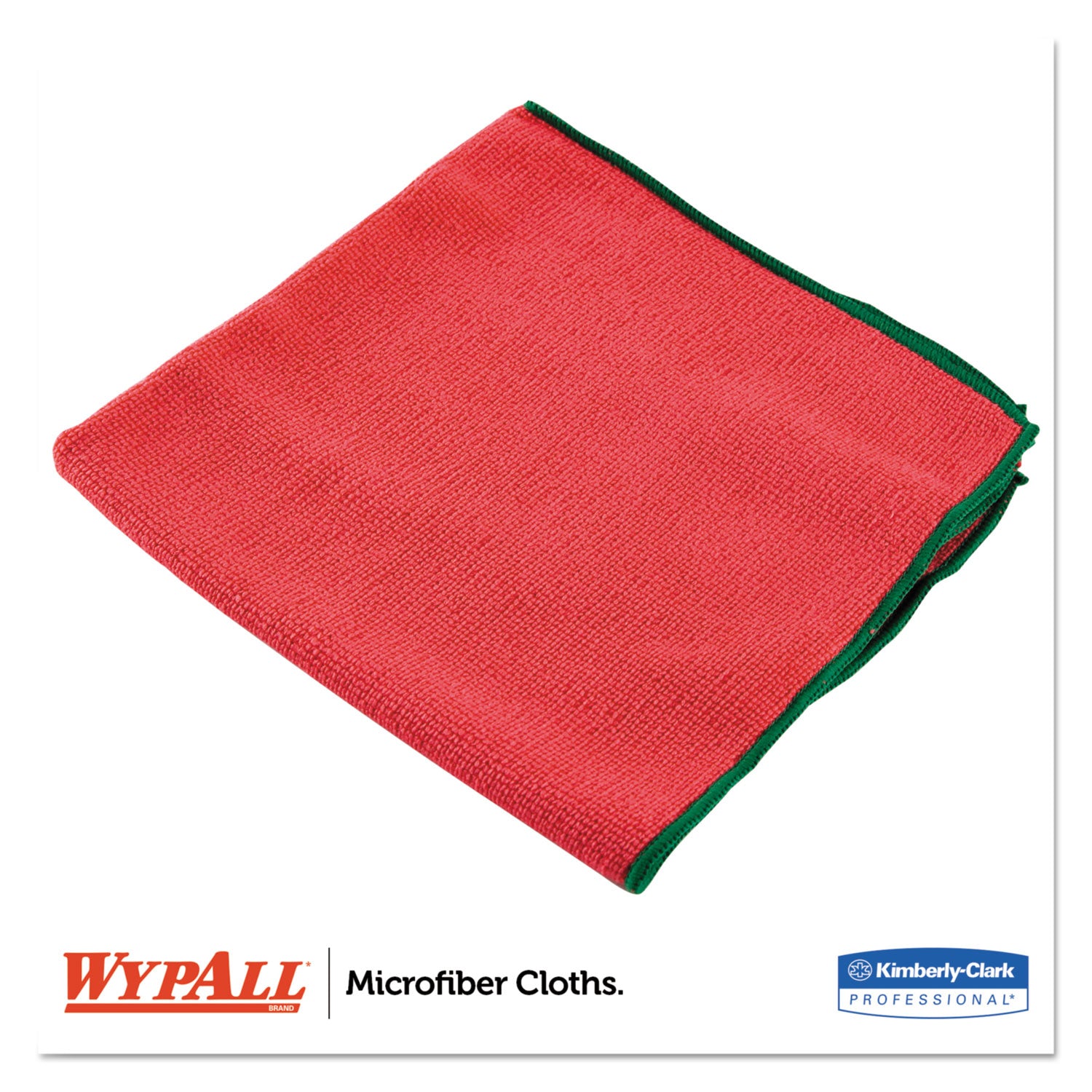 WypAll® Microfiber Cloths, Reusable, 15.75 x 15.75, Red, 6/Pack, 4 Packs/Carton