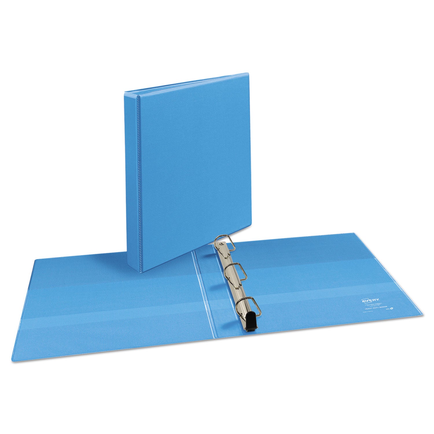 Avery® Heavy-Duty Non Stick View Binder with DuraHinge and Slant Rings, 3 Rings, 1" Capacity, 11 x 8.5, Light Blue, (5301)