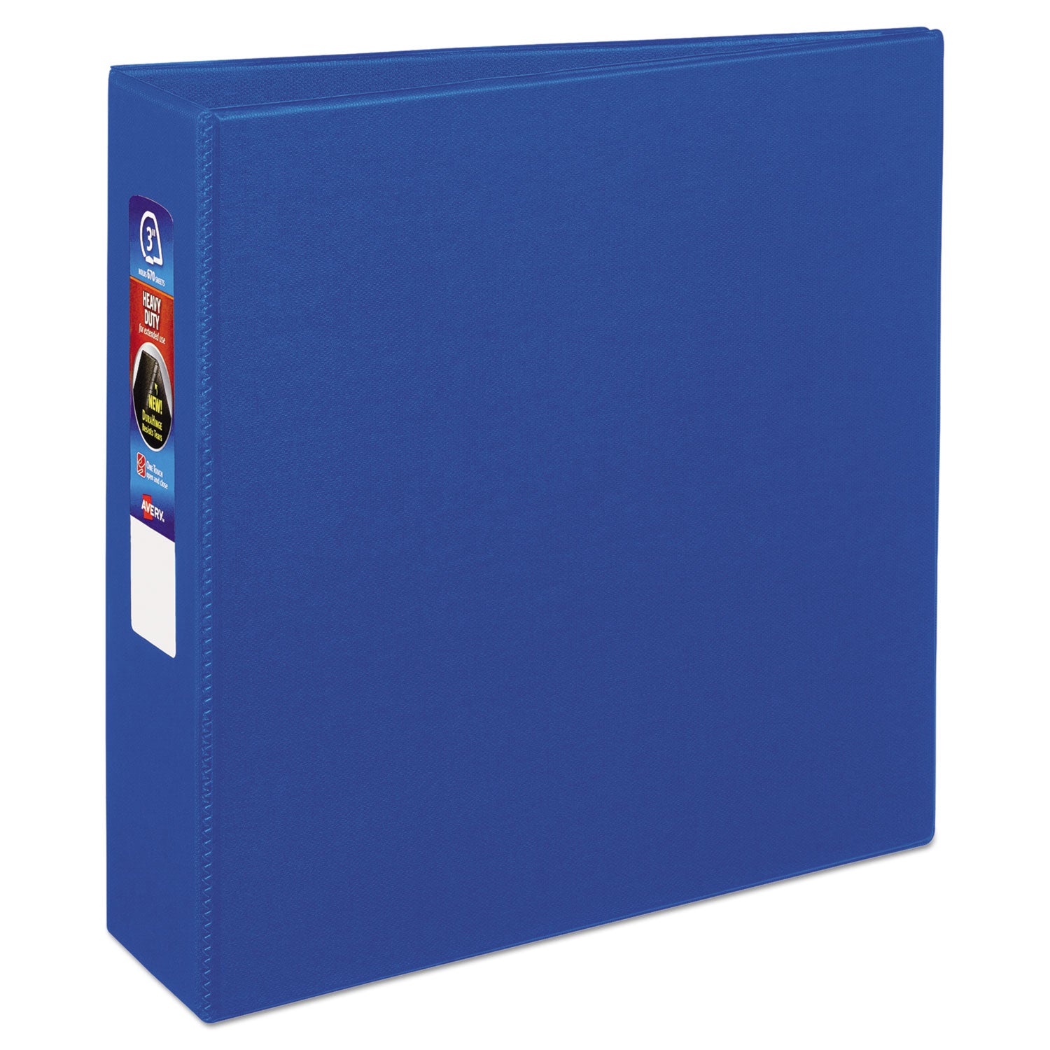 Avery® Heavy-Duty Non-View Binder with DuraHinge and Locking One Touch EZD Rings, 3 Rings, 3" Capacity, 11 x 8.5, Blue