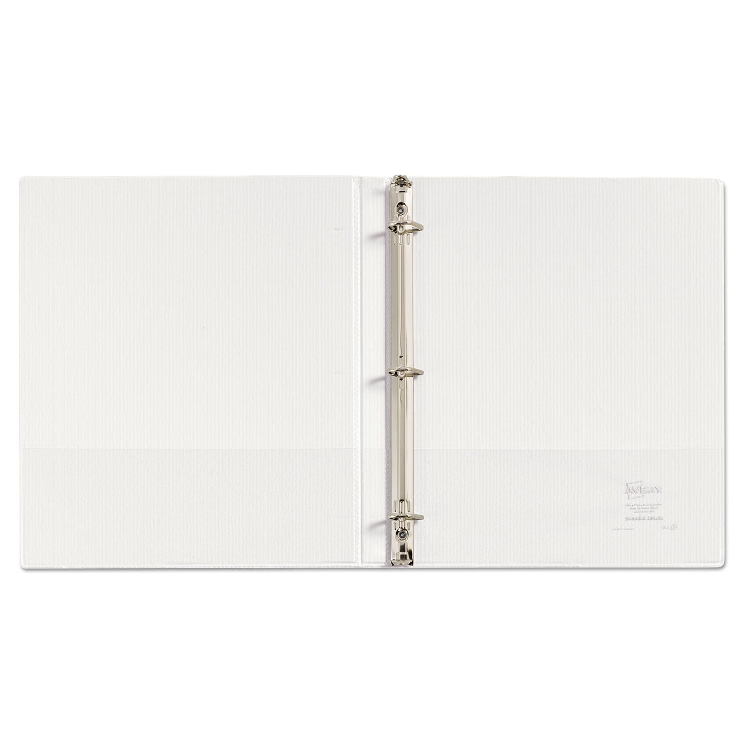 Avery® Durable View Binder with DuraHinge and Slant Rings, 3 Rings, 0.5" Capacity, 11 x 8.5, White