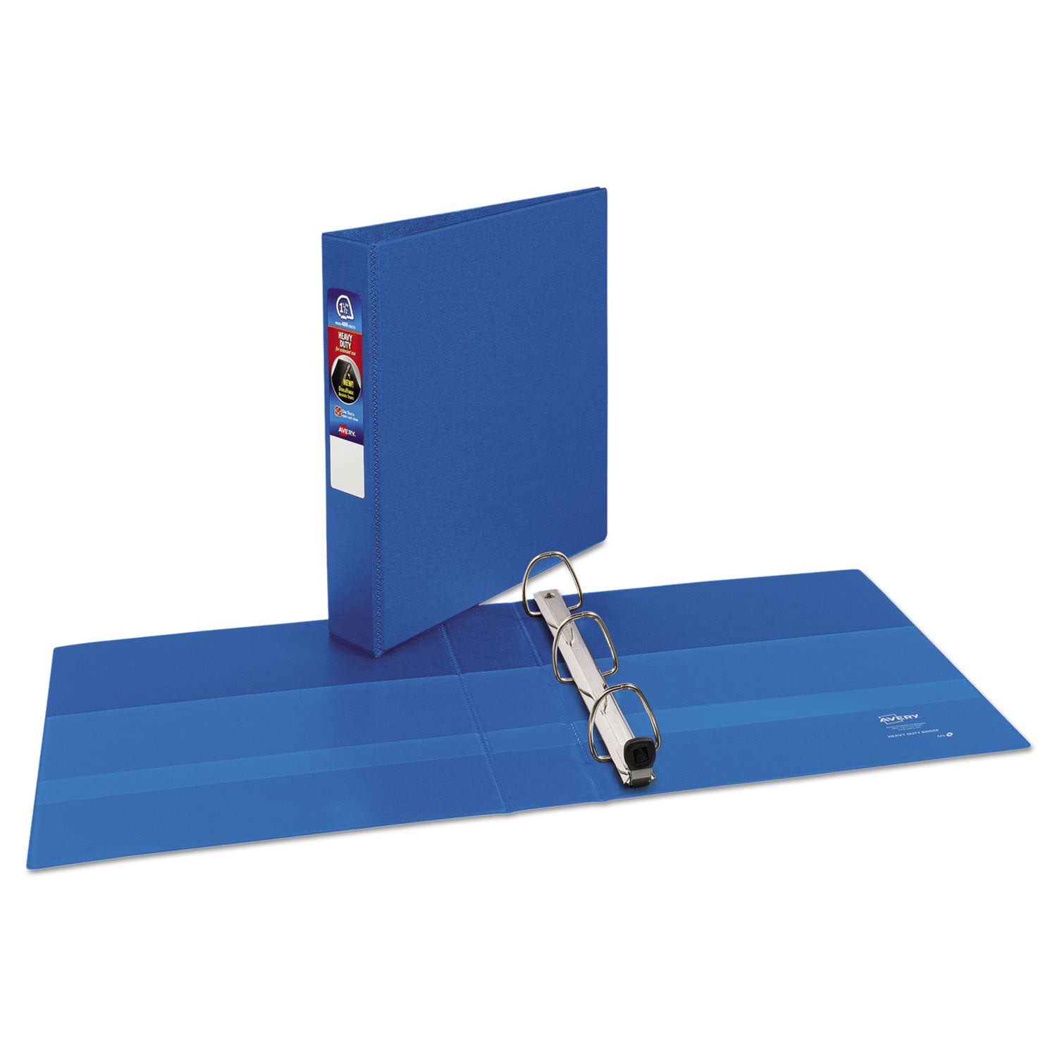 Avery® Heavy-Duty Non-View Binder with DuraHinge and One Touch EZD Rings, 3 Rings, 1.5" Capacity, 11 x 8.5, Blue