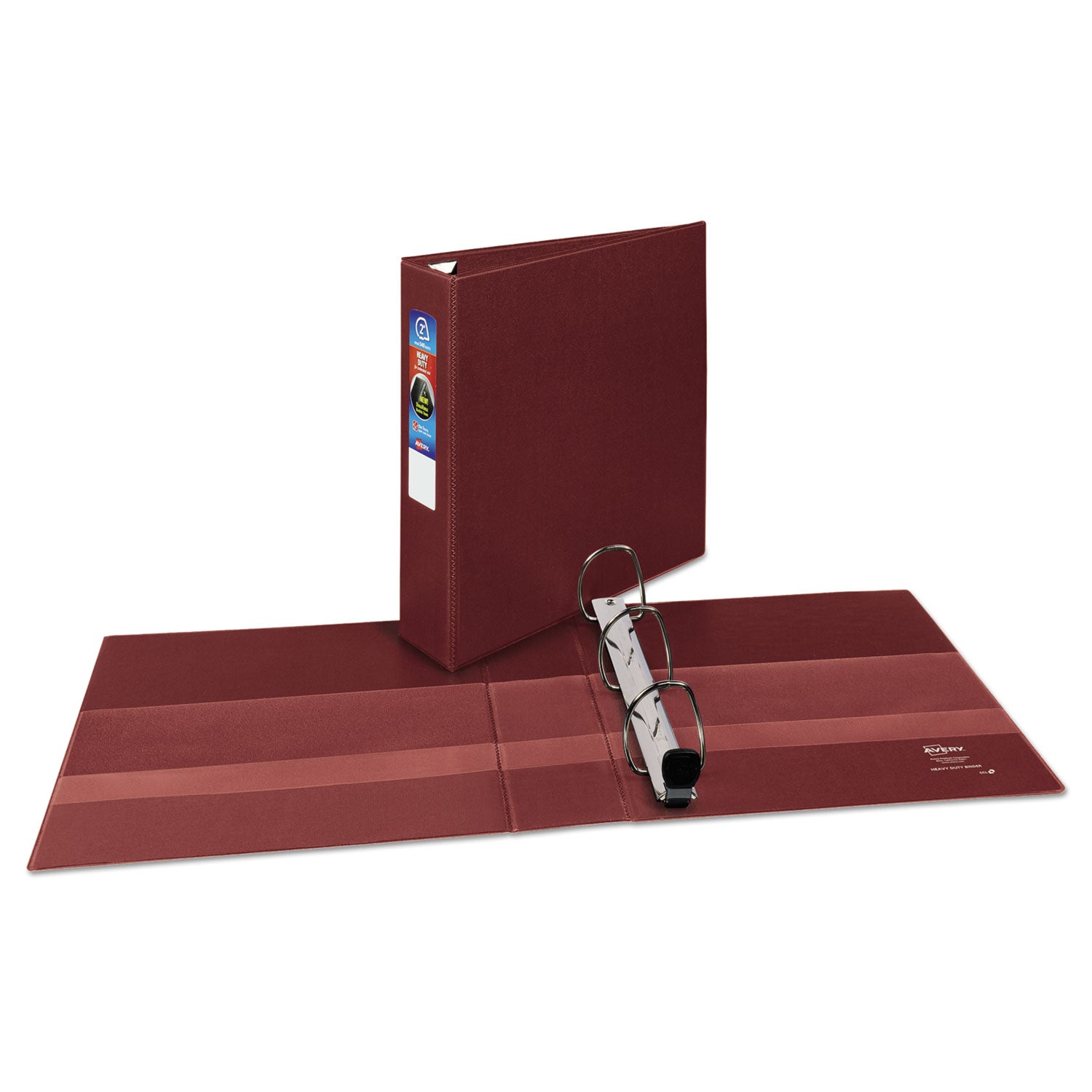 Avery® Heavy-Duty Non-View Binder with DuraHinge and One Touch EZD Rings, 3 Rings, 2" Capacity, 11 x 8.5, Maroon