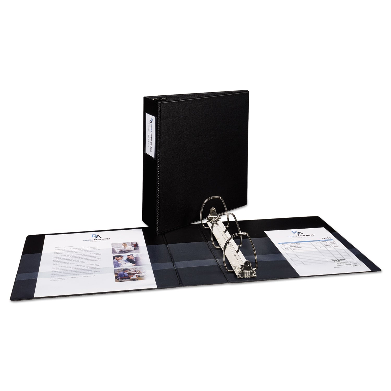 Avery® Durable Non-View Binder with DuraHinge and EZD Rings, 3 Rings, 3" Capacity, 11 x 8.5, Black, (8702)