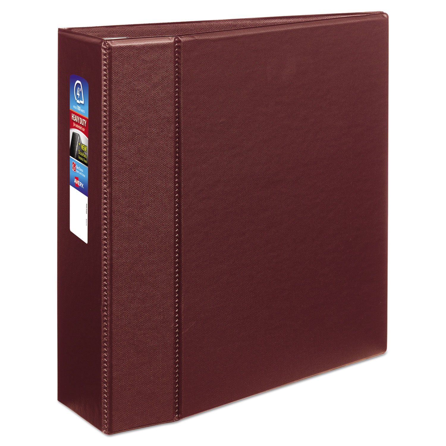 Avery® Heavy-Duty Non-View Binder with DuraHinge and Locking One Touch EZD Rings, 3 Rings, 4" Capacity, 11 x 8.5, Maroon