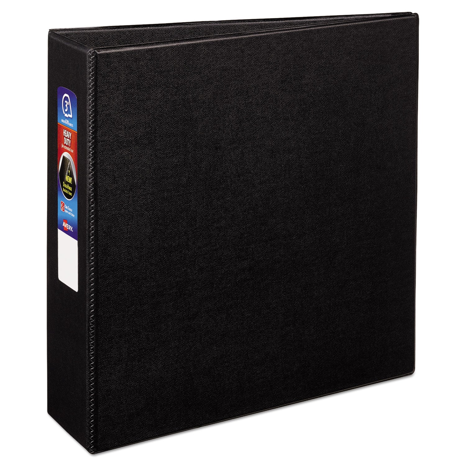 Avery® Heavy-Duty Non-View Binder with DuraHinge and Locking One Touch EZD Rings, 3 Rings, 3" Capacity, 11 x 8.5, Black