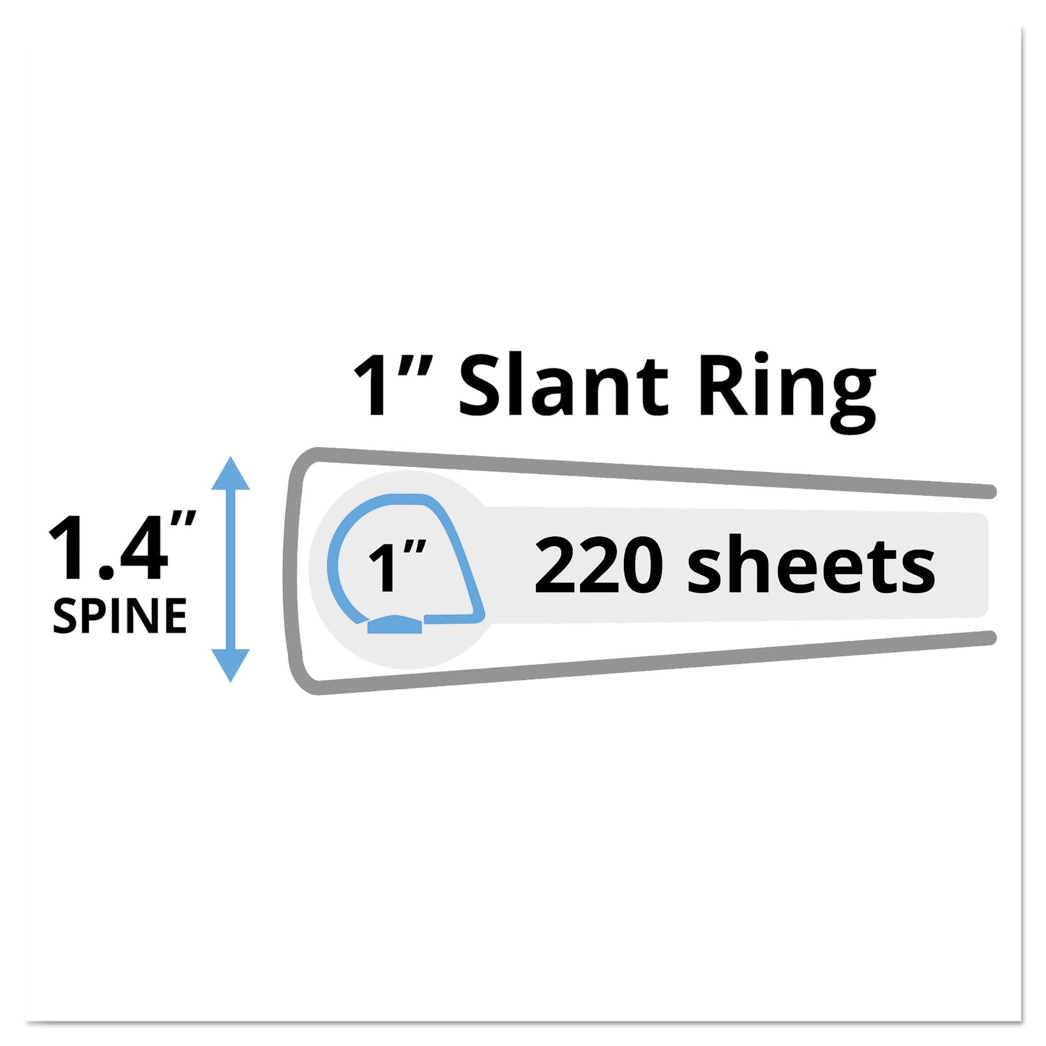 Avery® Heavy-Duty Non Stick View Binder with DuraHinge and Slant Rings, 3 Rings, 1" Capacity, 11 x 8.5, Black, (5300)