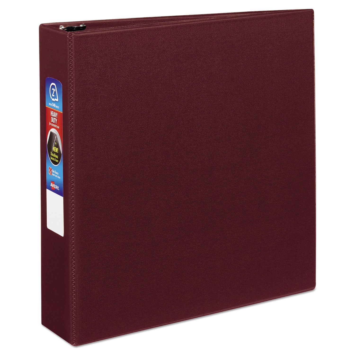 Avery® Heavy-Duty Non-View Binder with DuraHinge and One Touch EZD Rings, 3 Rings, 2" Capacity, 11 x 8.5, Maroon