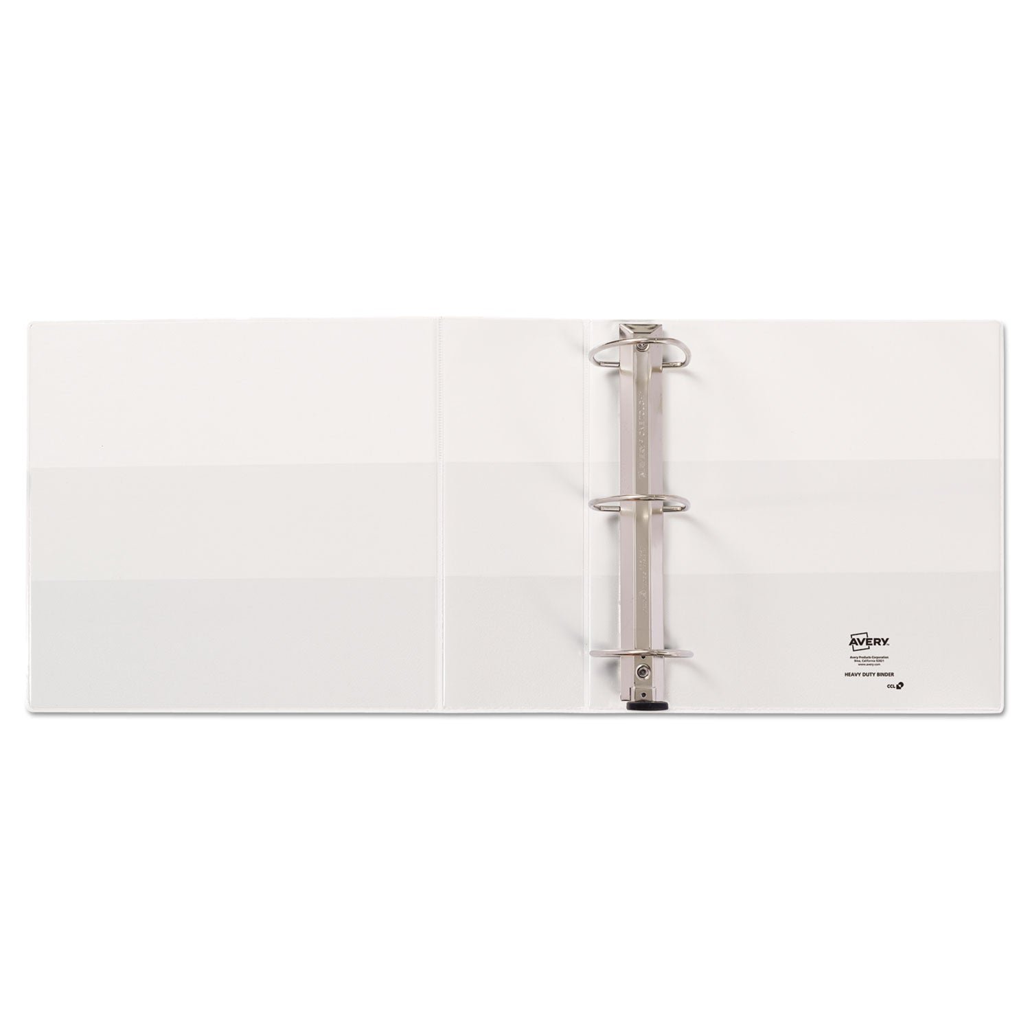 Avery® Heavy-Duty View Binder with DuraHinge and Locking One Touch EZD Rings, 3 Rings, 4" Capacity, 11 x 8.5, White