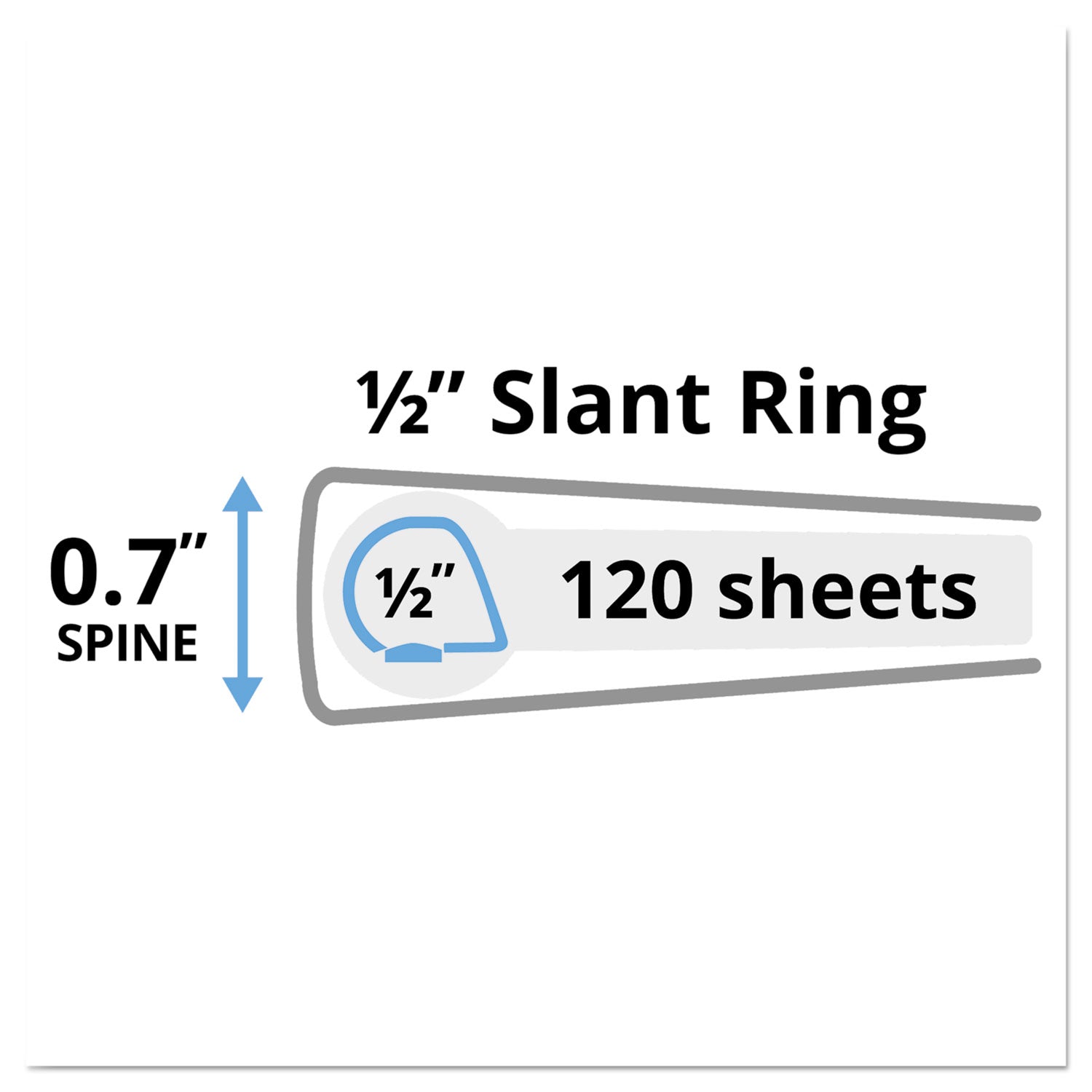 Avery® Durable View Binder with DuraHinge and Slant Rings, 3 Rings, 0.5" Capacity, 11 x 8.5, Black