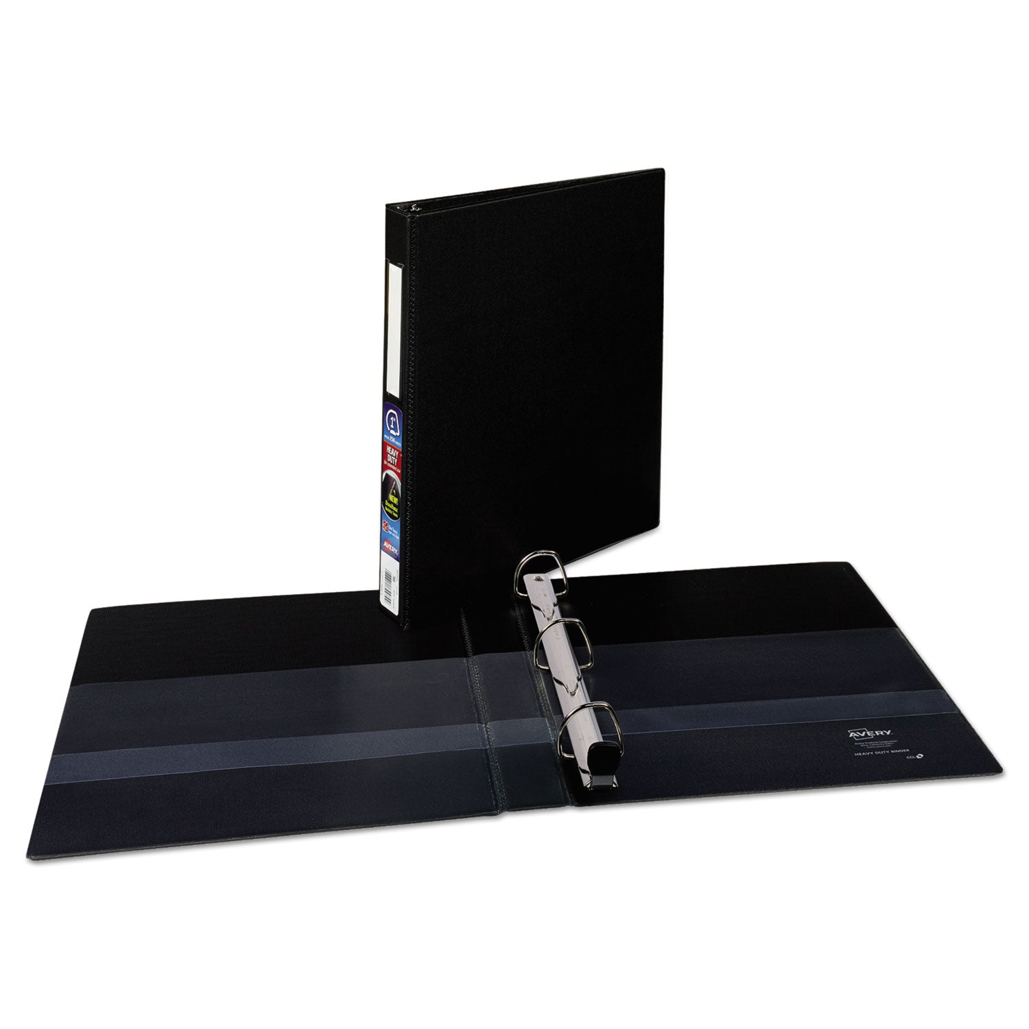 Avery® Heavy-Duty Non-View Binder with DuraHinge and One Touch EZD Rings, 3 Rings, 1" Capacity, 11 x 8.5, Black