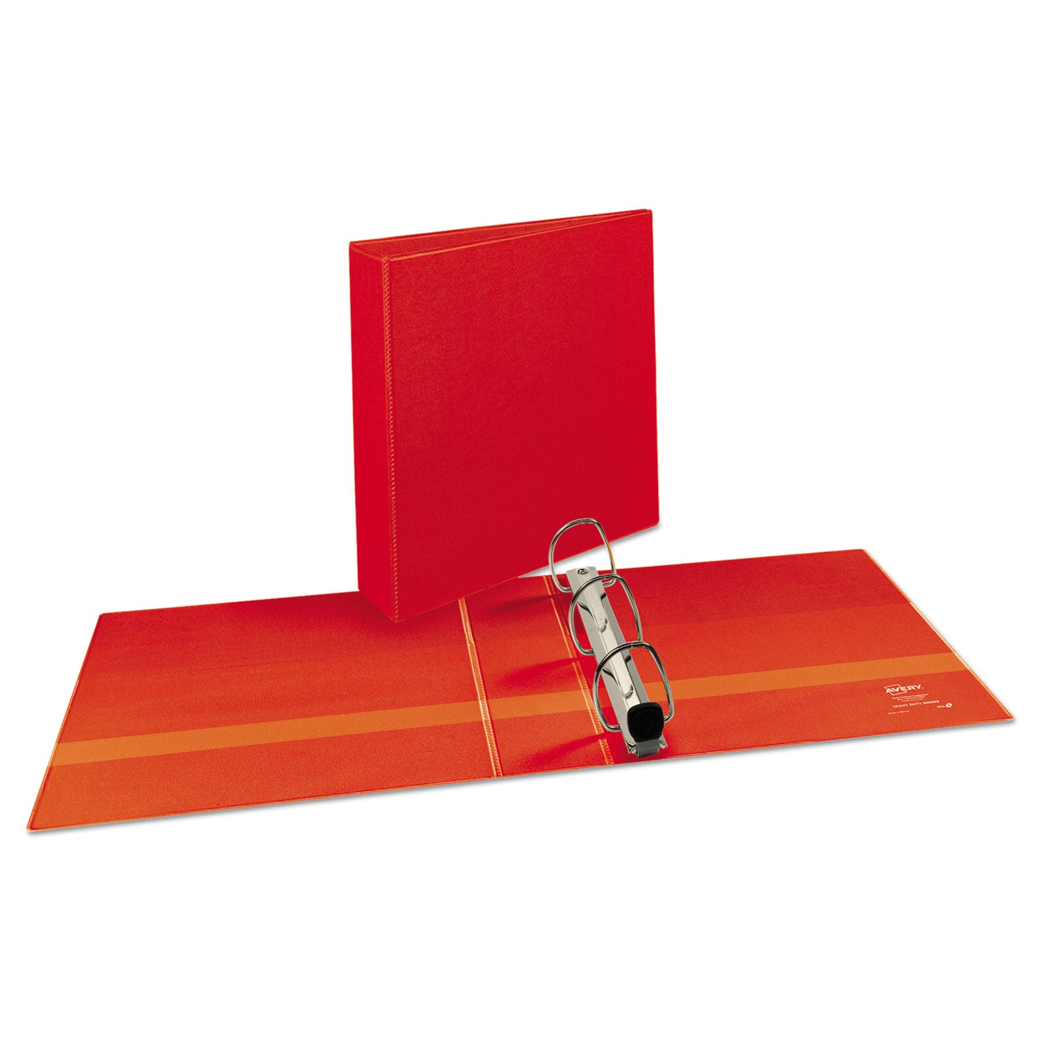 Avery® Heavy-Duty View Binder with DuraHinge and One Touch EZD Rings, 3 Rings, 2" Capacity, 11 x 8.5, Red