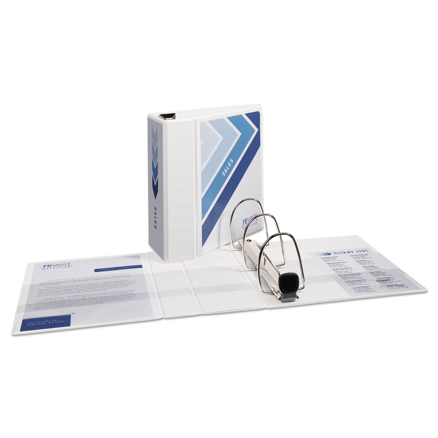 Avery® Heavy-Duty View Binder with DuraHinge and Locking One Touch EZD Rings, 3 Rings, 5" Capacity, 11 x 8.5, White