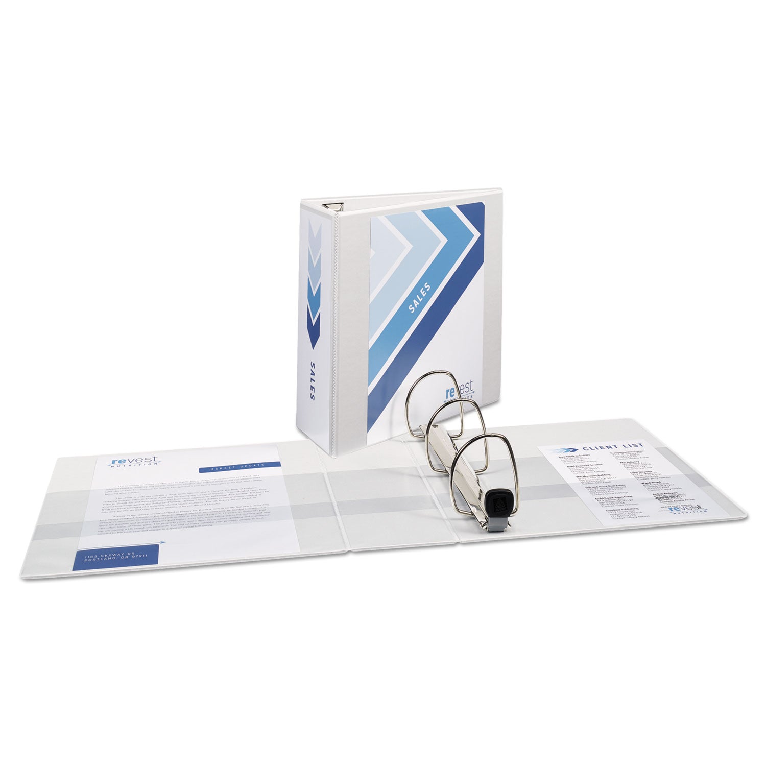 Avery® Heavy-Duty View Binder with DuraHinge and Locking One Touch EZD Rings, 3 Rings, 4" Capacity, 11 x 8.5, White