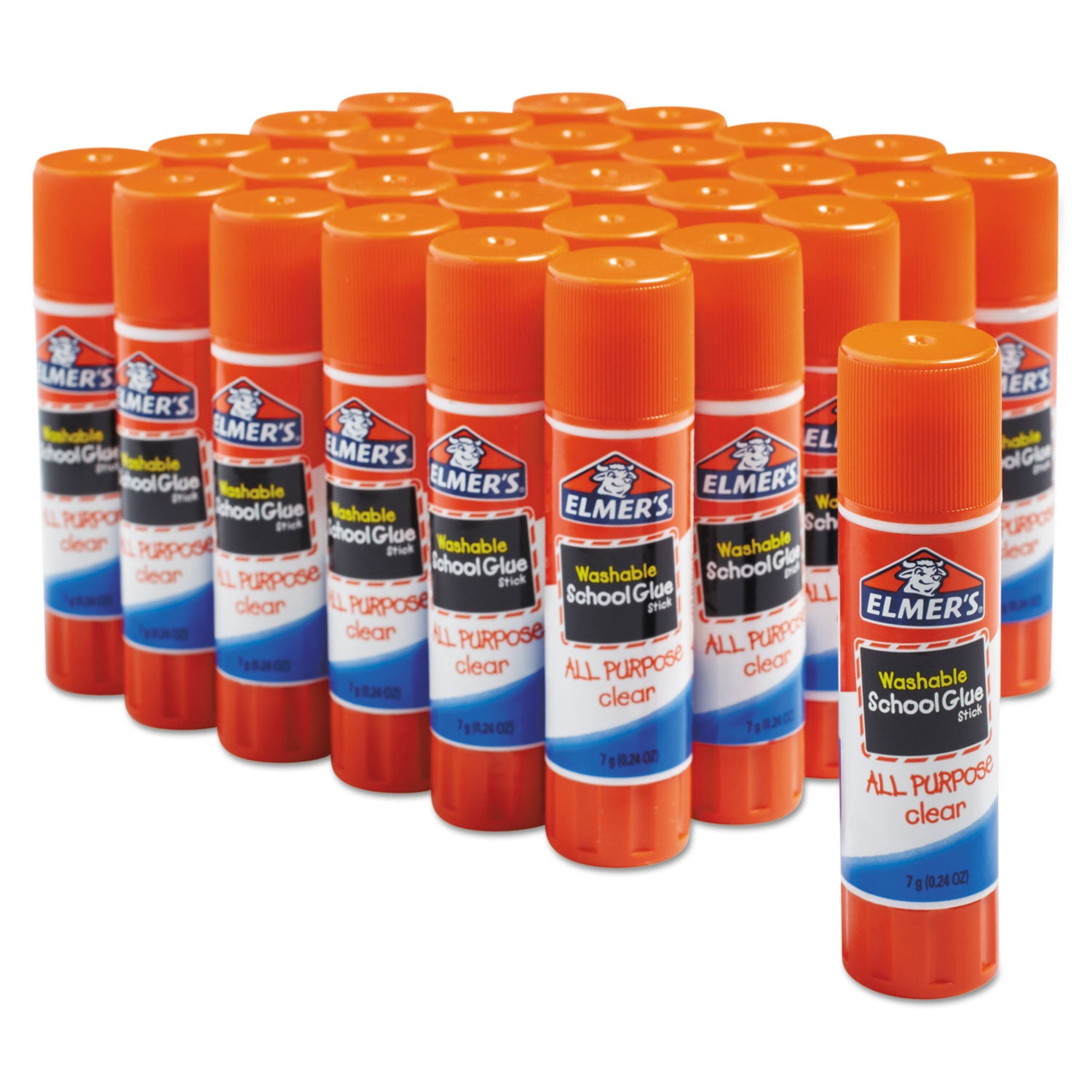 Elmer's® Washable School Glue Sticks, 0.24 oz, Applies and Dries Clear, 30/Box