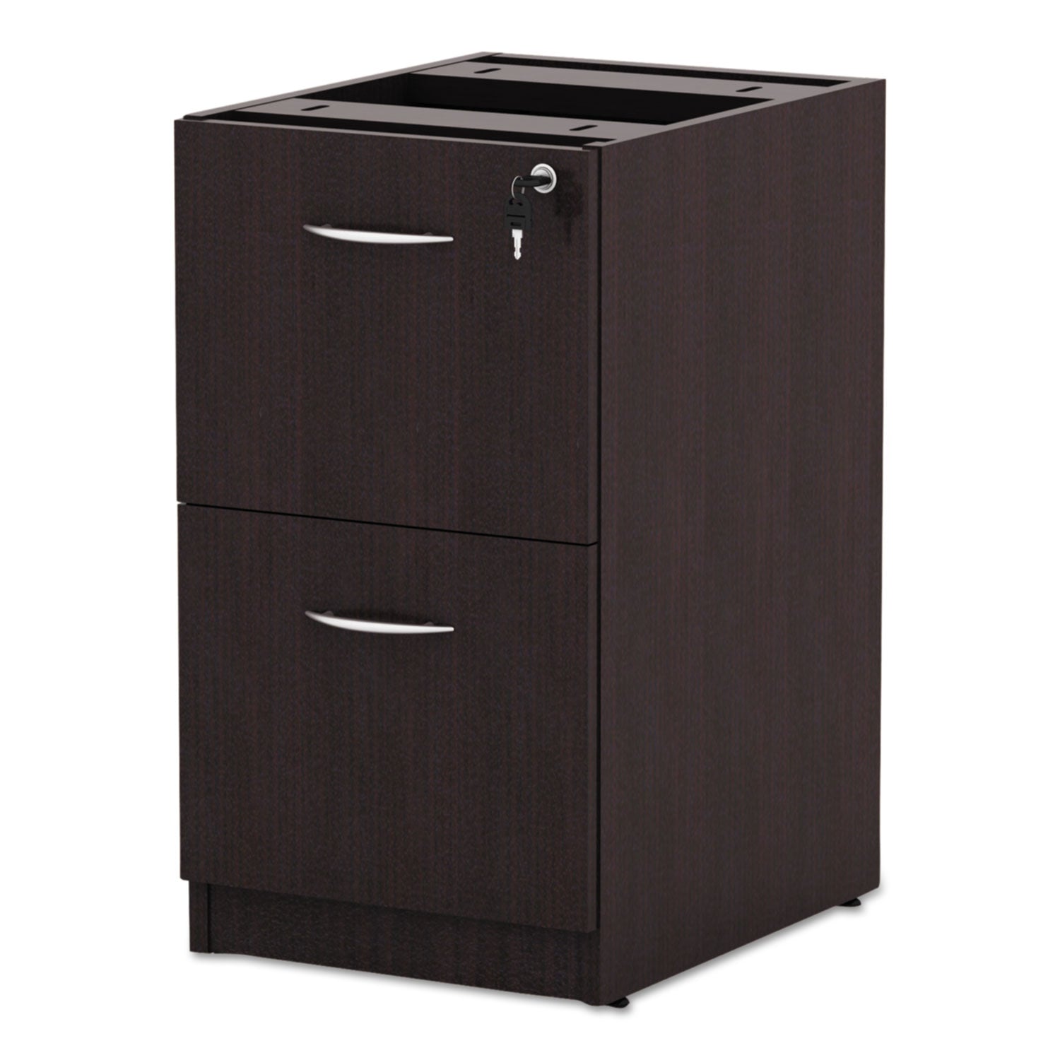 Alera® Alera Valencia Series Full Pedestal File, Left or Right, 2 Legal/Letter-Size File Drawers, Espresso, 15.63" x 20.5" x 28.5"