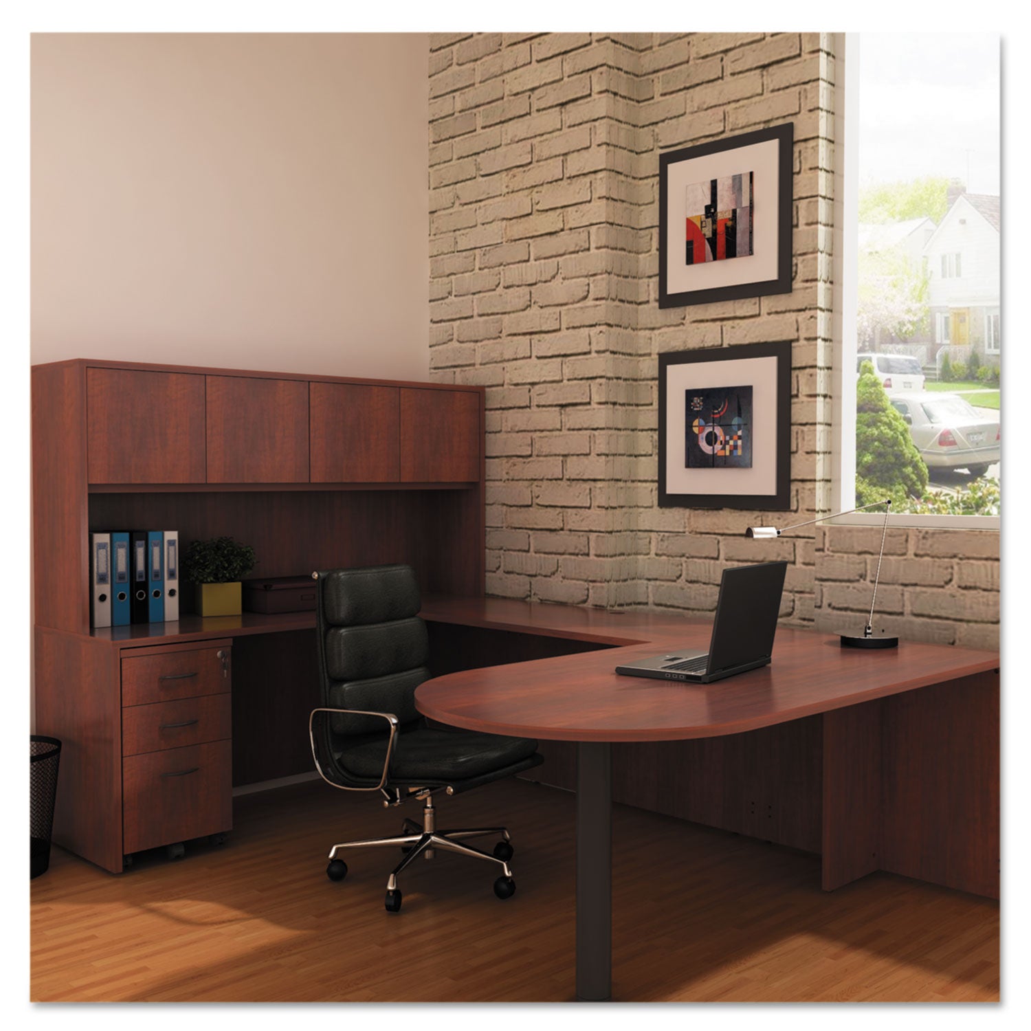 Alera® Alera Valencia Series Mobile Pedestal File, Left/Right, 3-Drawer: Box/Box/File, Legal/Letter, Cherry, 15.88" x 20.5" x 28.38"