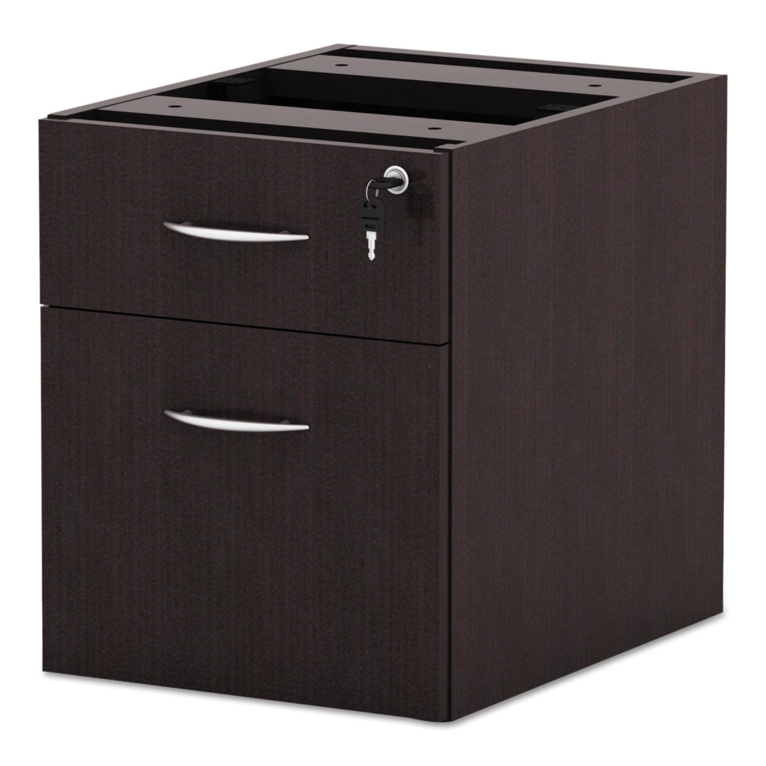 Alera® Alera Valencia Series Hanging Pedestal File, Left/Right, 2-Drawers: Box/File, Legal/Letter, Espresso, 15.63" x 20.5" x 19.25"