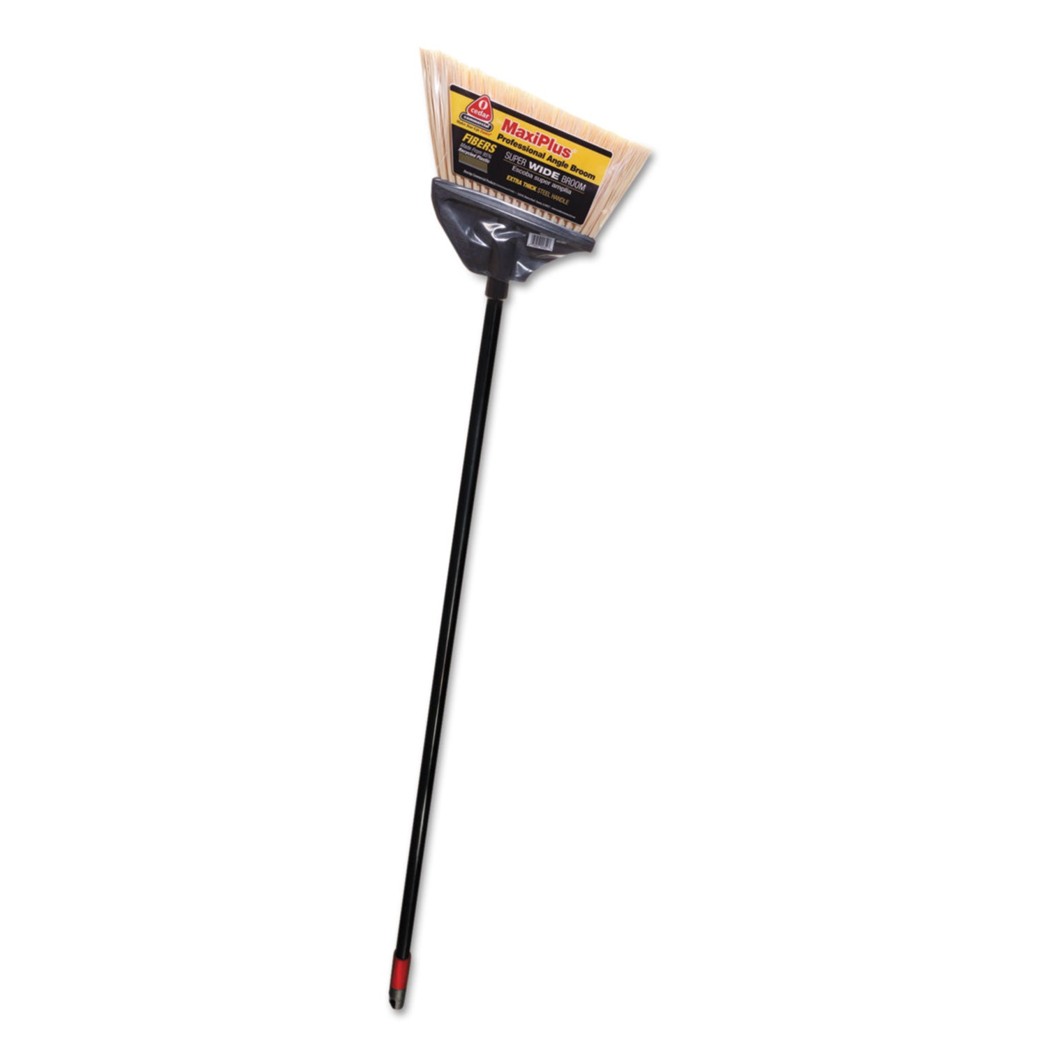 MaxiPlus Professional Angle Broom, 51" Handle, Black, 4/Carton