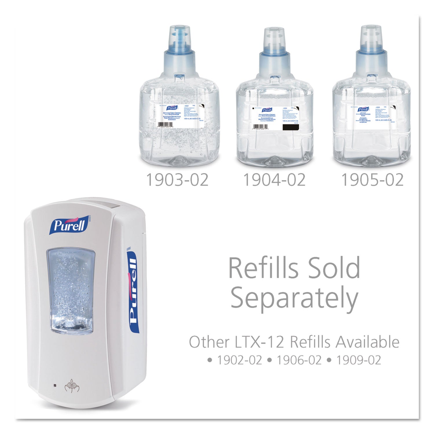 PURELL® LTX-12 Touch-Free Dispenser, 1,200 mL, 5.75 x 4 x 10.5, White