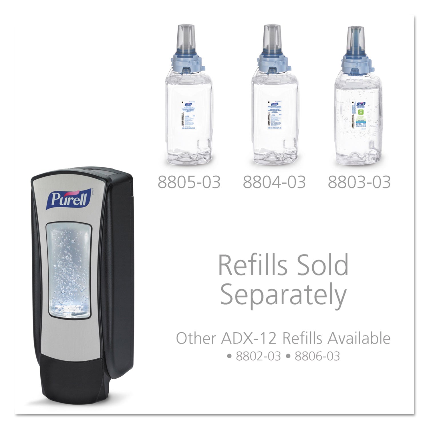 ADX-12 Dispenser, 1,200 mL, 4.5 x 4 x 11.25, Chrome/Black, 6/Carton PURELL® Flipcost