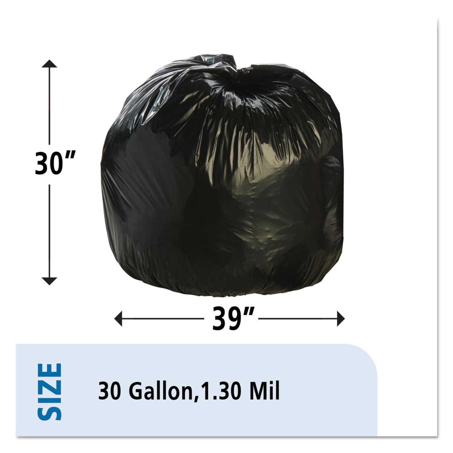 Stout® by Envision™ Total Recycled Content Plastic Trash Bags, 30 gal, 1.3 mil, 30" x 39", Black/Brown, 100/Carton