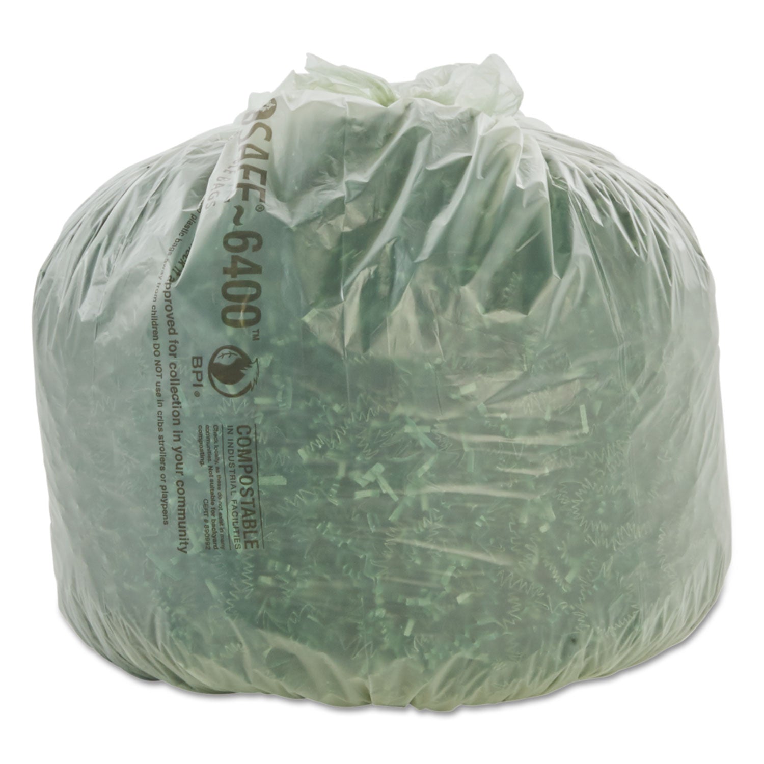 EcoSafe-6400 Bags, 13 gal, 0.85 mil, 24" x 30", Green, 45/Box