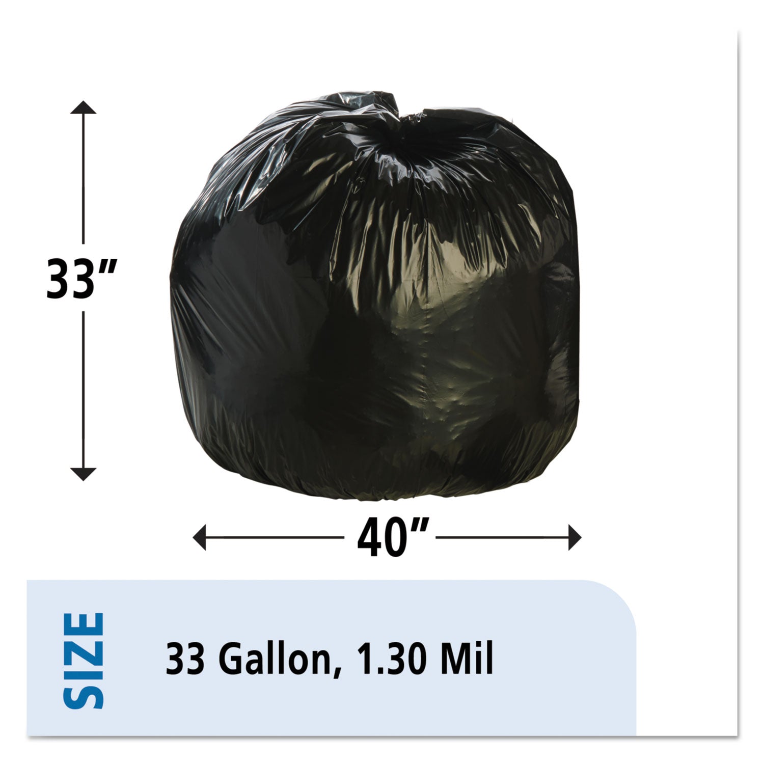 Stout® by Envision™ Total Recycled Content Plastic Trash Bags, 33 gal, 1.3 mil, 33" x 40", Black/Brown, 100/Carton