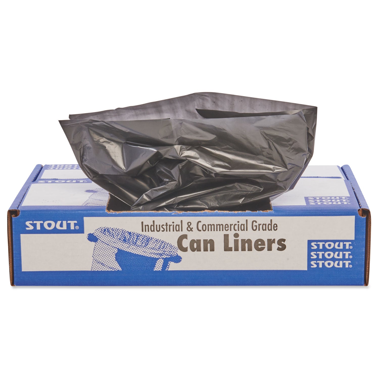 Stout® by Envision™ Total Recycled Content Plastic Trash Bags, 10 gal, 1 mil, 24" x 24", Black/Brown, 250/Carton