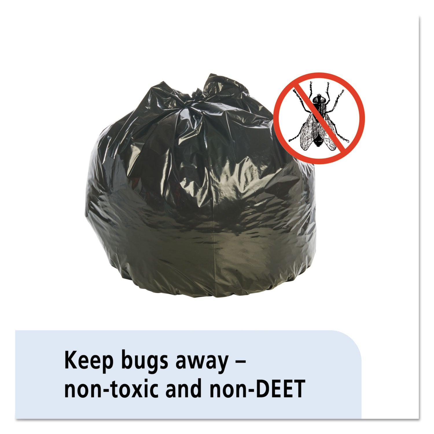 Stout® by Envision™ Insect-Repellent Trash Bags, 45 gal, 2 mil, 40" x 45", Black, 65/Box