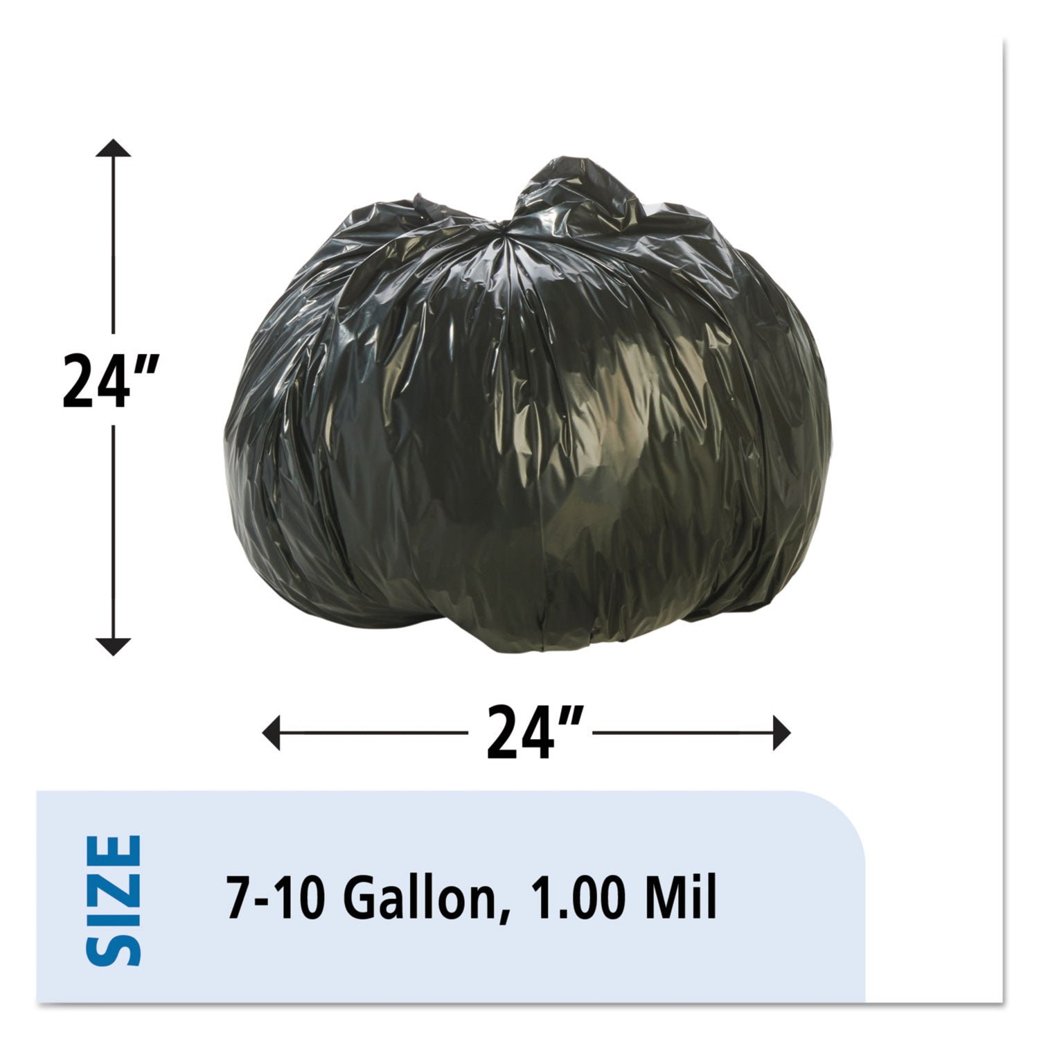 Stout® by Envision™ Total Recycled Content Plastic Trash Bags, 10 gal, 1 mil, 24" x 24", Black/Brown, 250/Carton