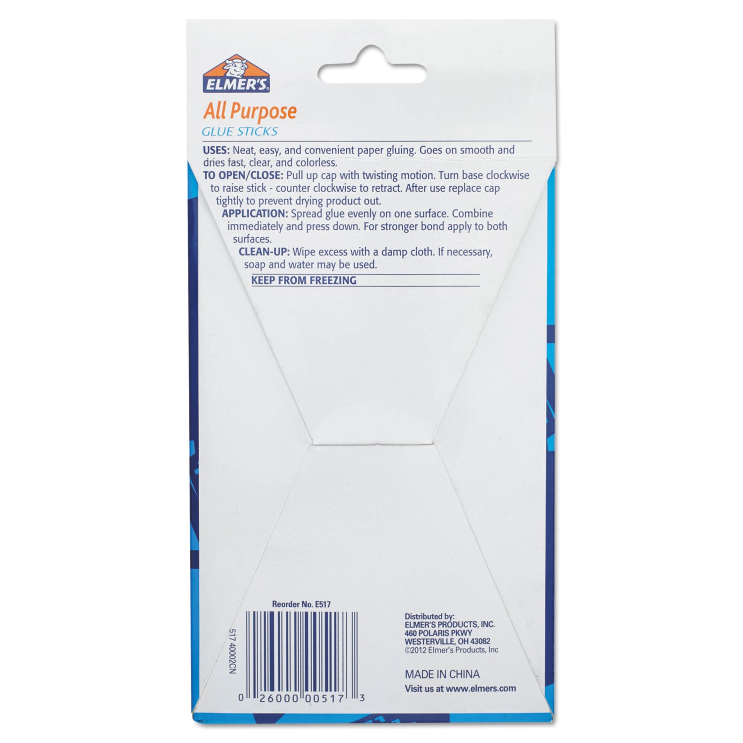 Elmer's® Disappearing Glue Stick, 0.77 oz, Applies White, Dries Clear, 12/Pack