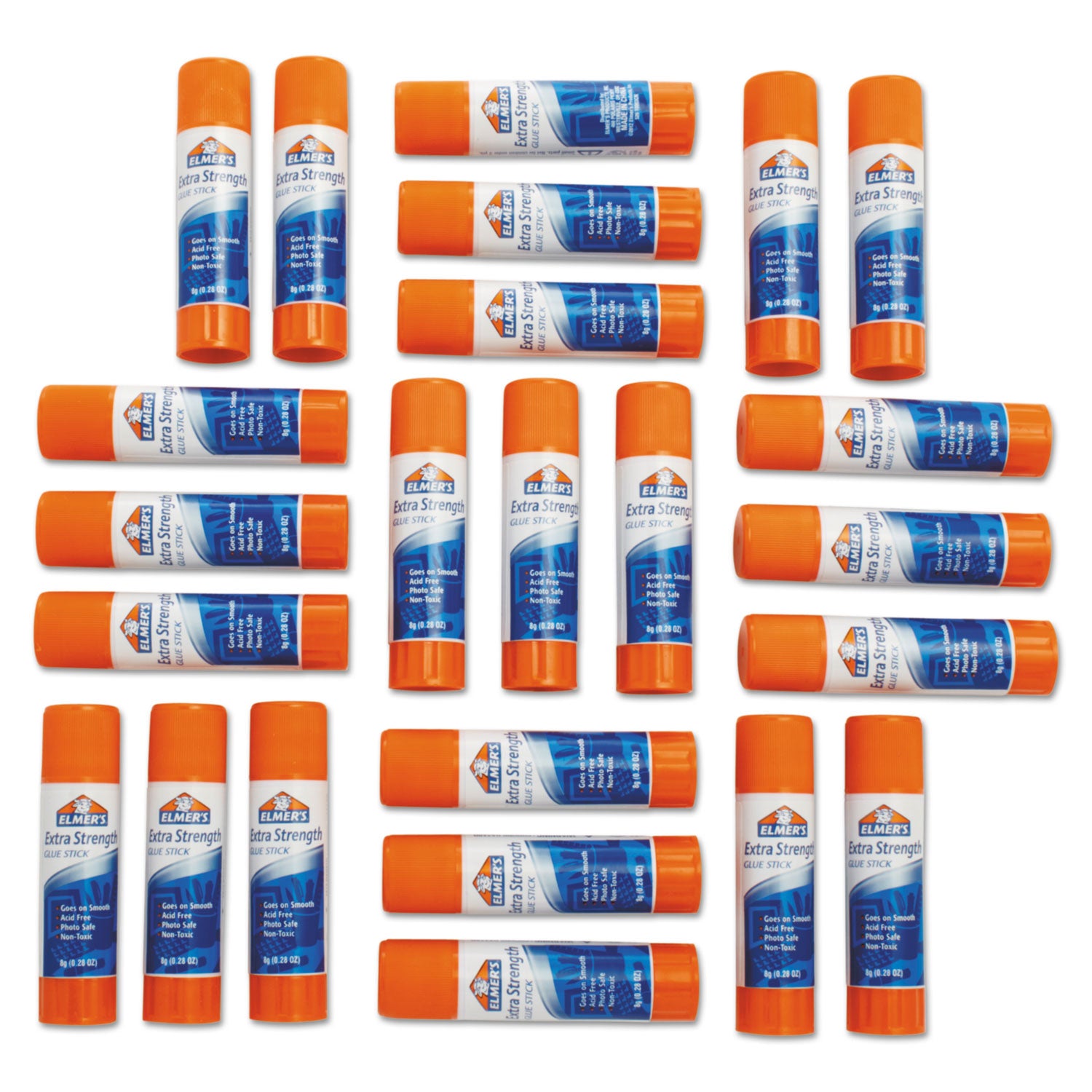 Elmer's® Extra-Strength Office Glue Stick, 0.28 oz, Dries Clear, 24/Pack