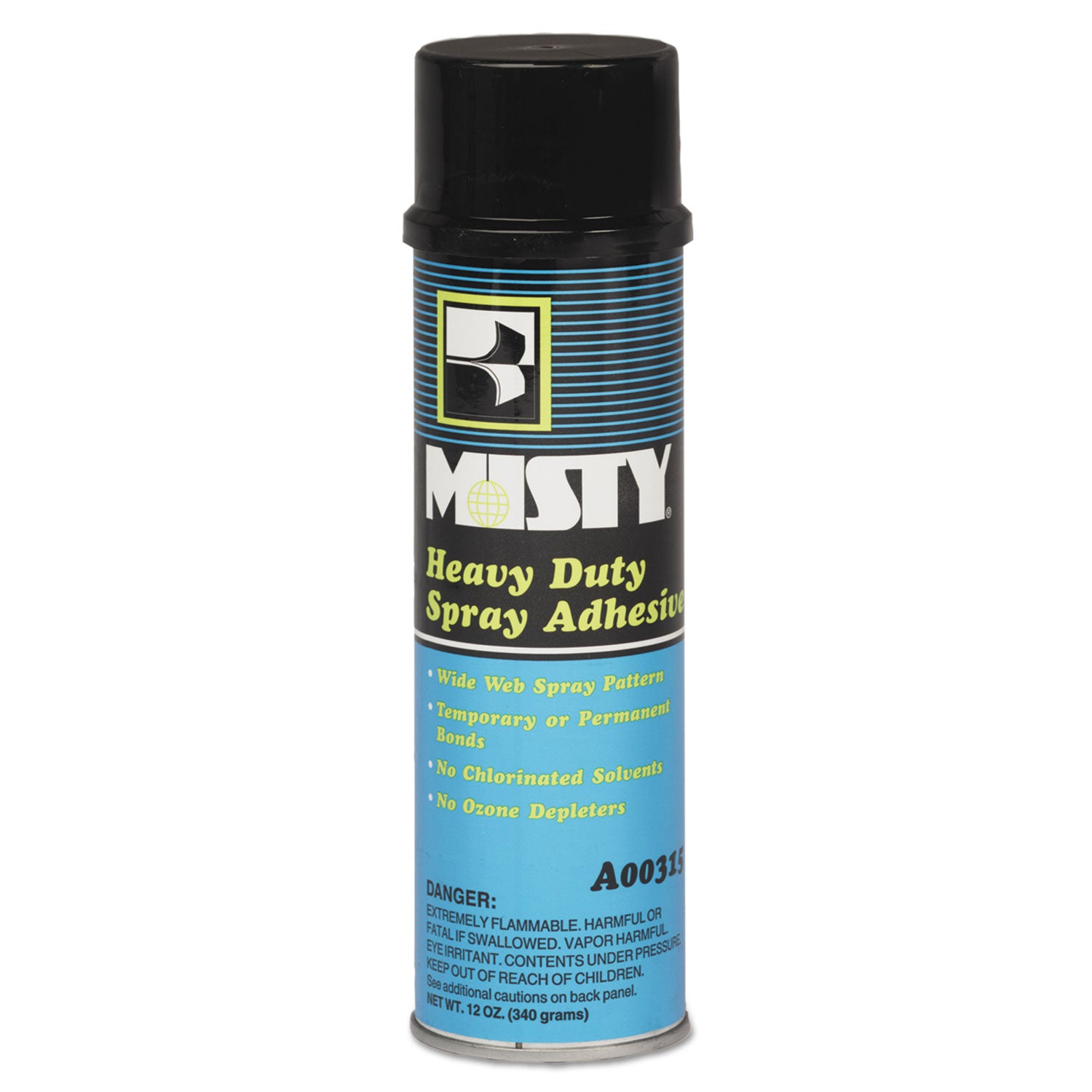 Heavy-Duty Adhesive Spray, 12 oz, Dries Clear, 12/Carton Misty® Flipcost