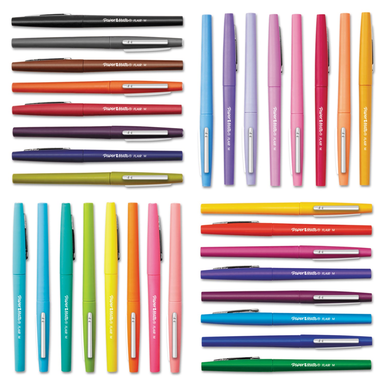 Paper Mate® Flair Candy Pop Porous Point Pen, Stick, Medium 0.7 mm, Assorted Ink and Barrel Colors, 36/Pack