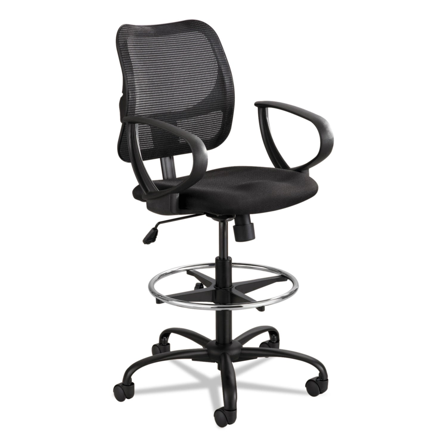 Safco® Vue Series Mesh Extended-Height Chair, Supports Up to 250 lb, 23" to 33" Seat Height, Black Fabric