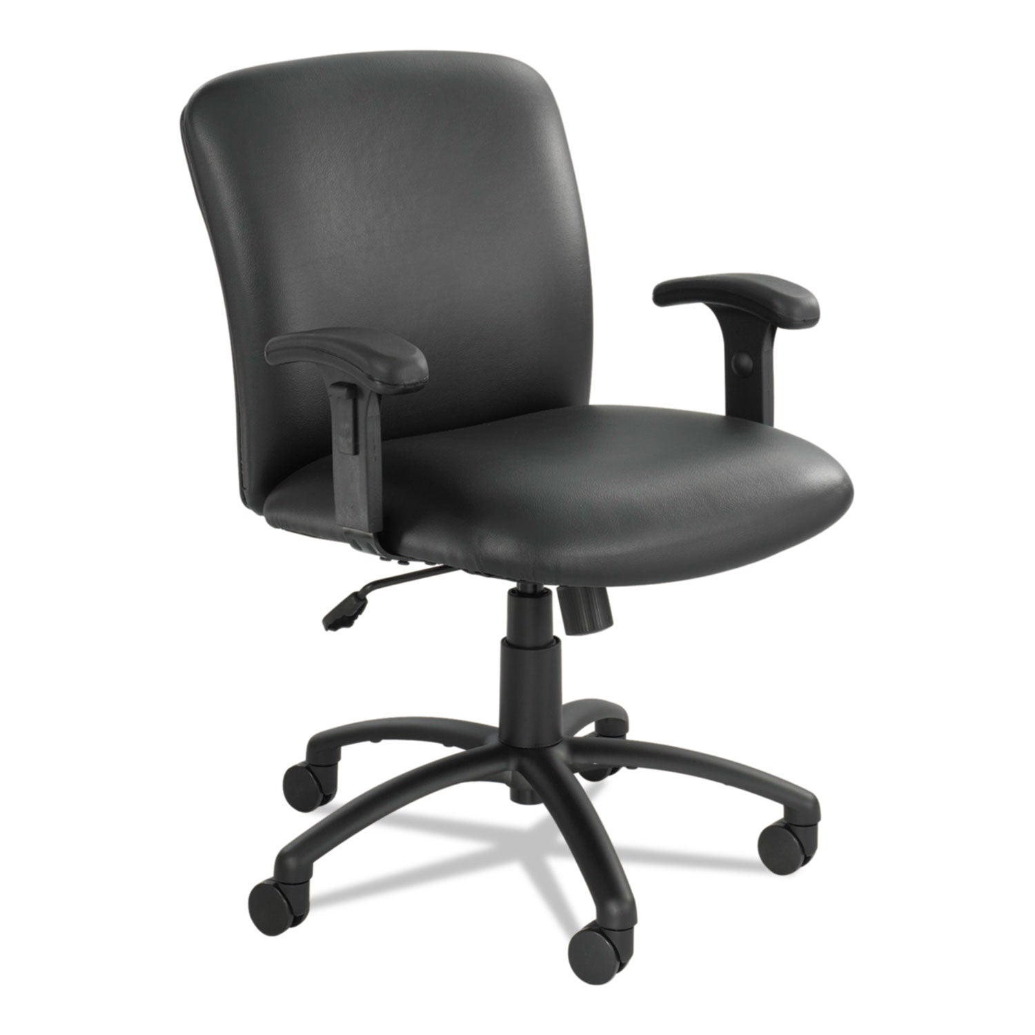 Safco® Uber Big/Tall Series Mid Back Chair, Vinyl, Supports Up to 500 lb, 18.5" to 22.5" Seat Height, Black