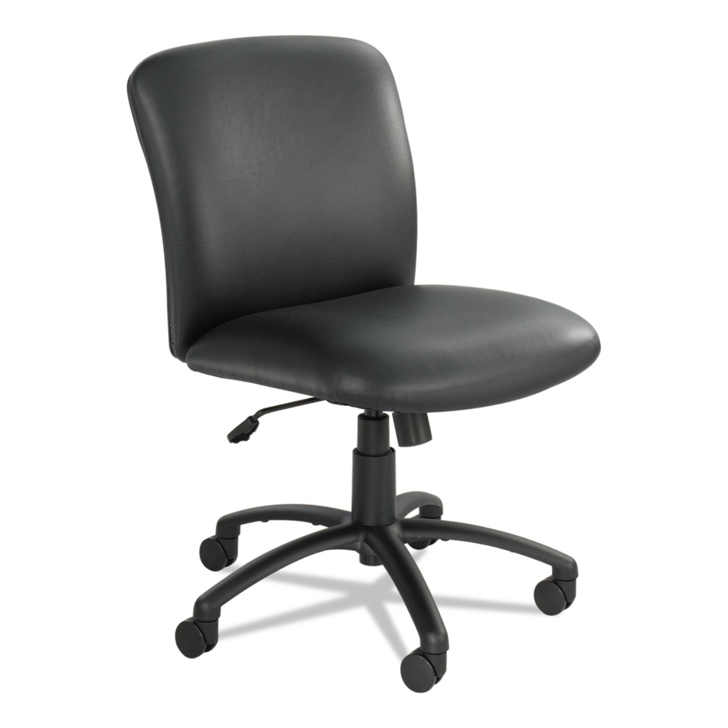 Uber Big/Tall Series Mid Back Chair, Vinyl, Supports Up to 500 lb, 18.5" to 22.5" Seat Height, Black