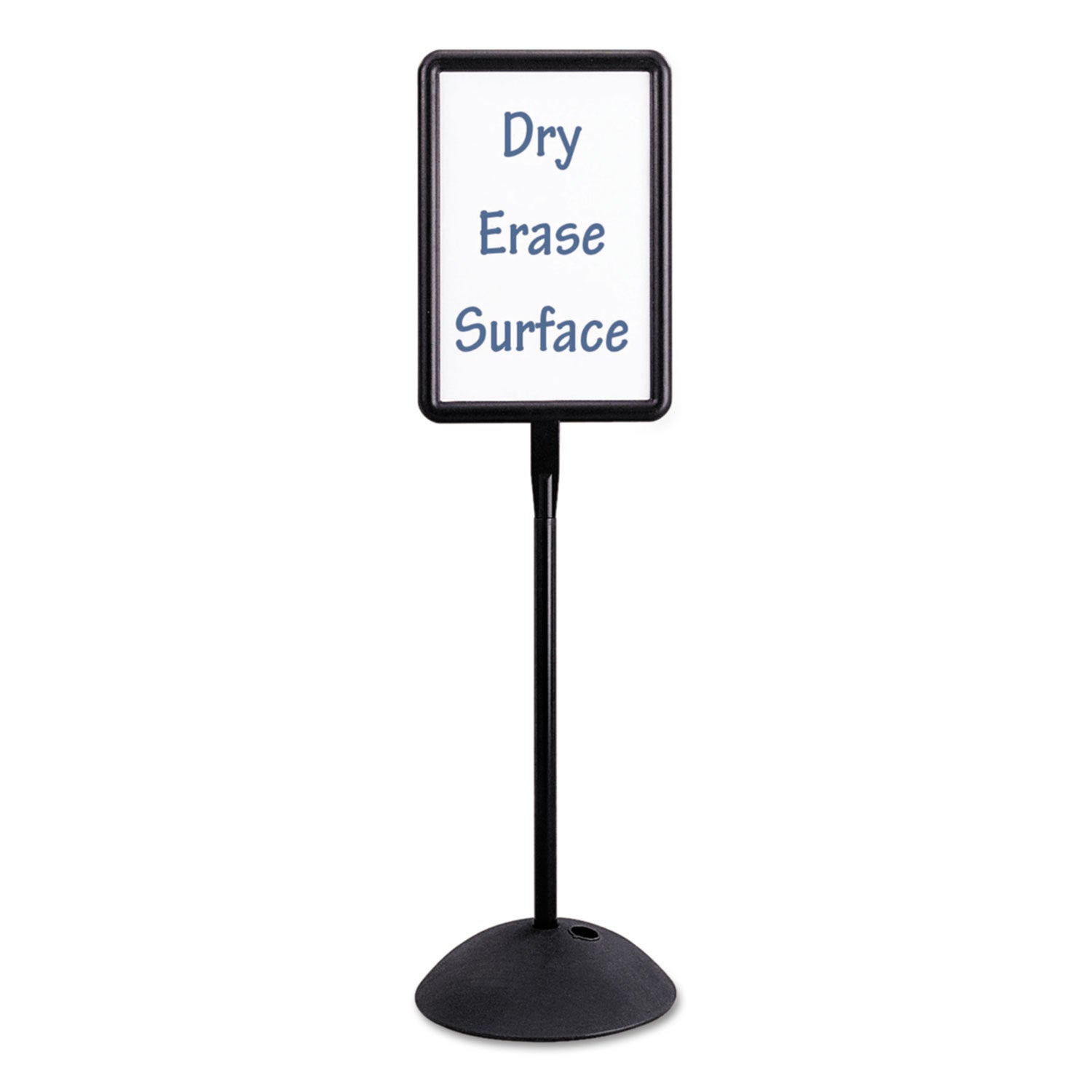 Safco® WriteWay Double-Sided Magnetic Dry Erase Standing Message Sign, Rectangle, 65" Tall Black Stand, 14.25 x 22.25 White Face