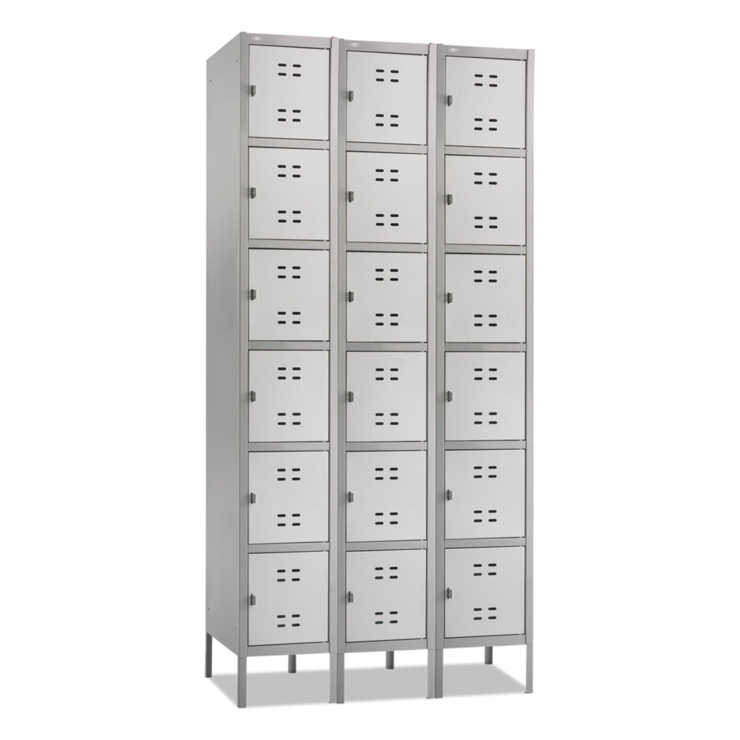 Three-Column Box Locker, 36w x 18d x 78h, Two-Tone Gray