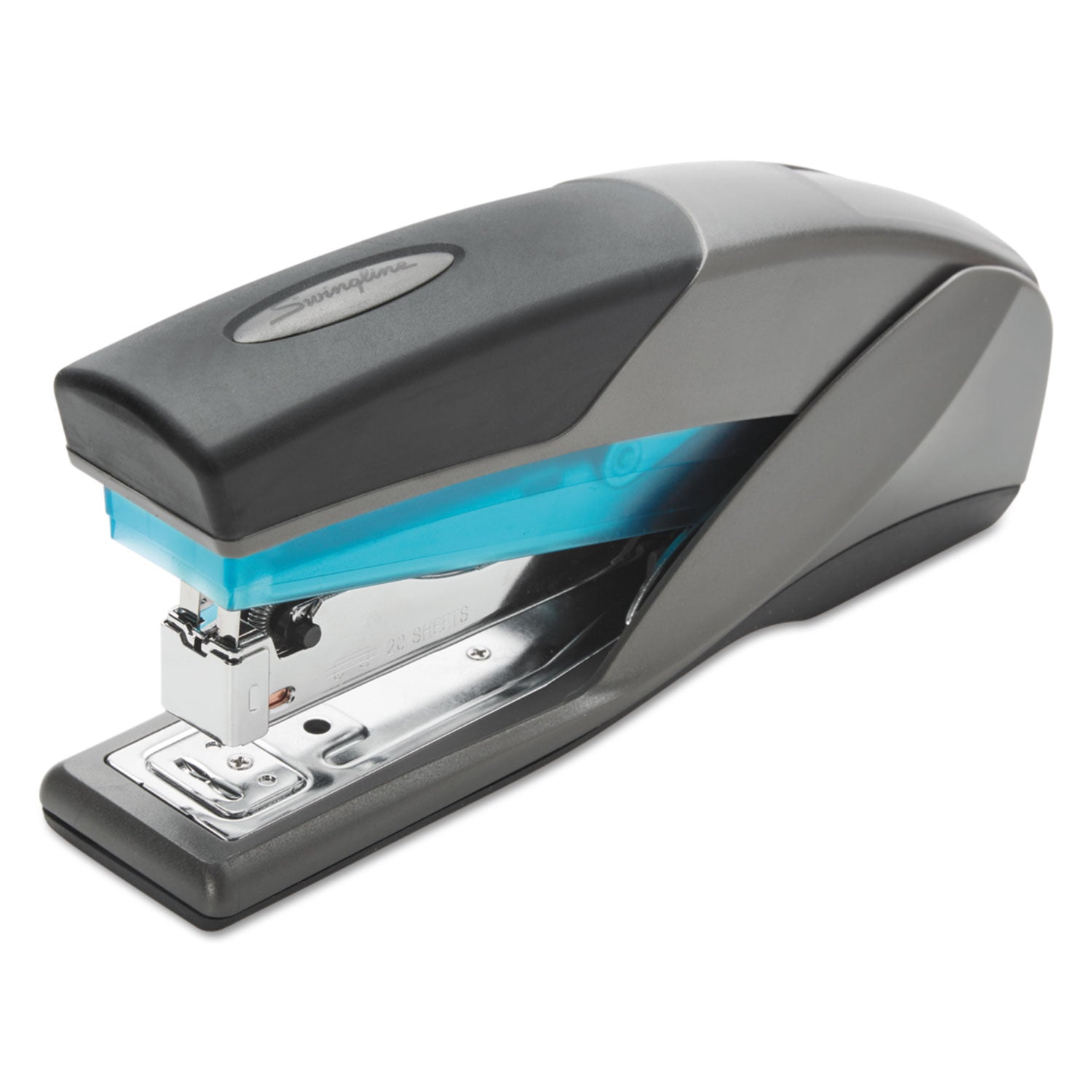 Optima 25 Reduced Effort Stapler, 25-Sheet Capacity, Slate Gray/Blue