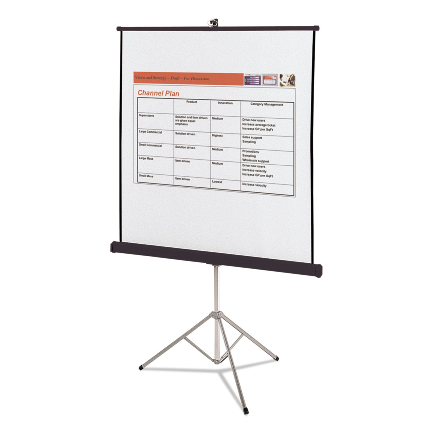 Quartet® Portable Tripod Projection Screen, 60 x 60, White Matte Finish