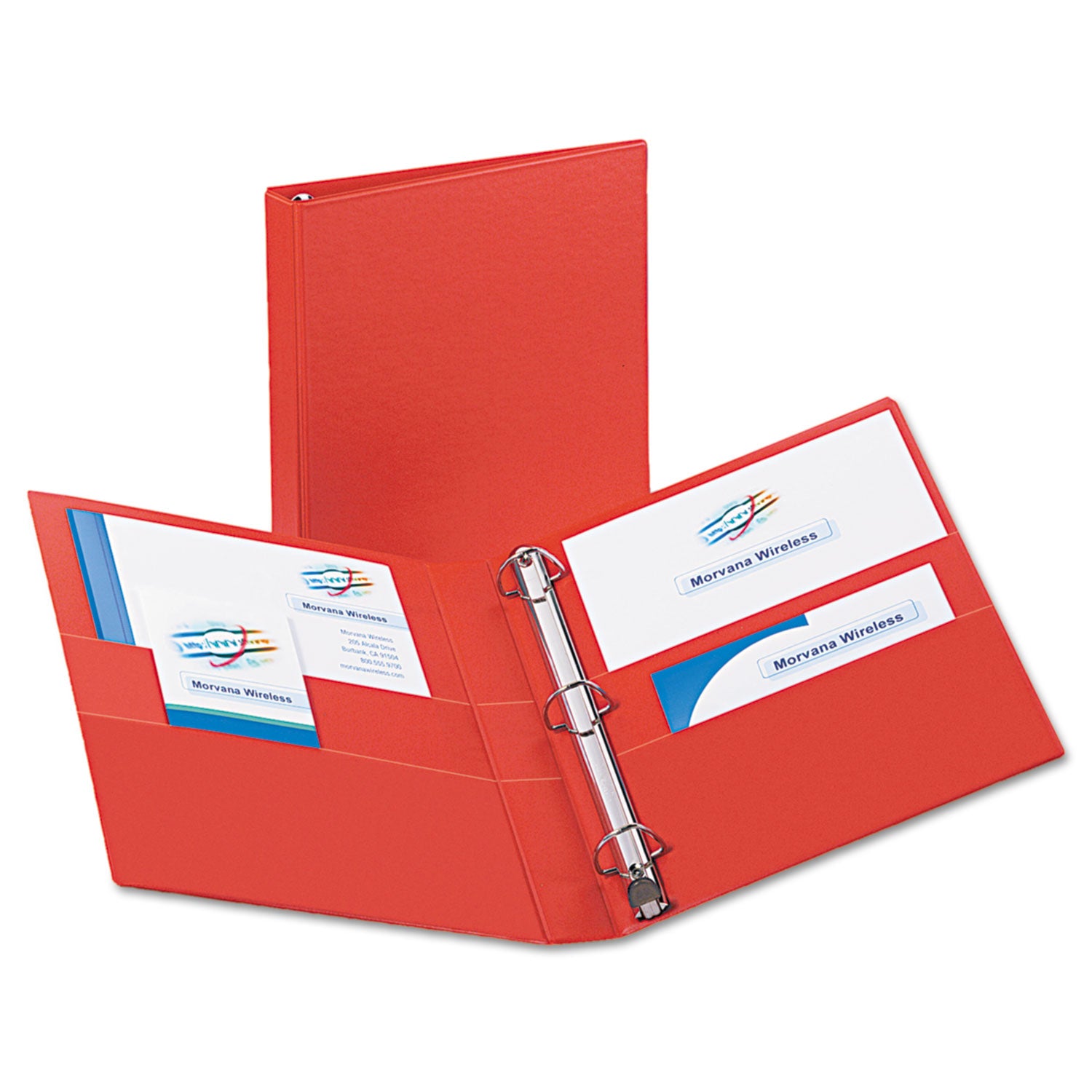 Avery® Heavy-Duty Non-View Binder with DuraHinge and One Touch EZD Rings, 3 Rings, 1" Capacity, 11 x 8.5, Red