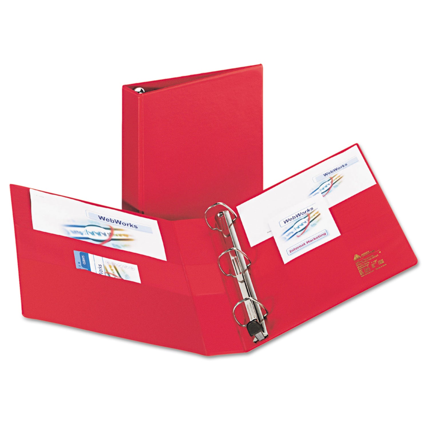 Avery® Heavy-Duty Non-View Binder with DuraHinge and One Touch EZD Rings, 3 Rings, 1.5" Capacity, 11 x 8.5, Red